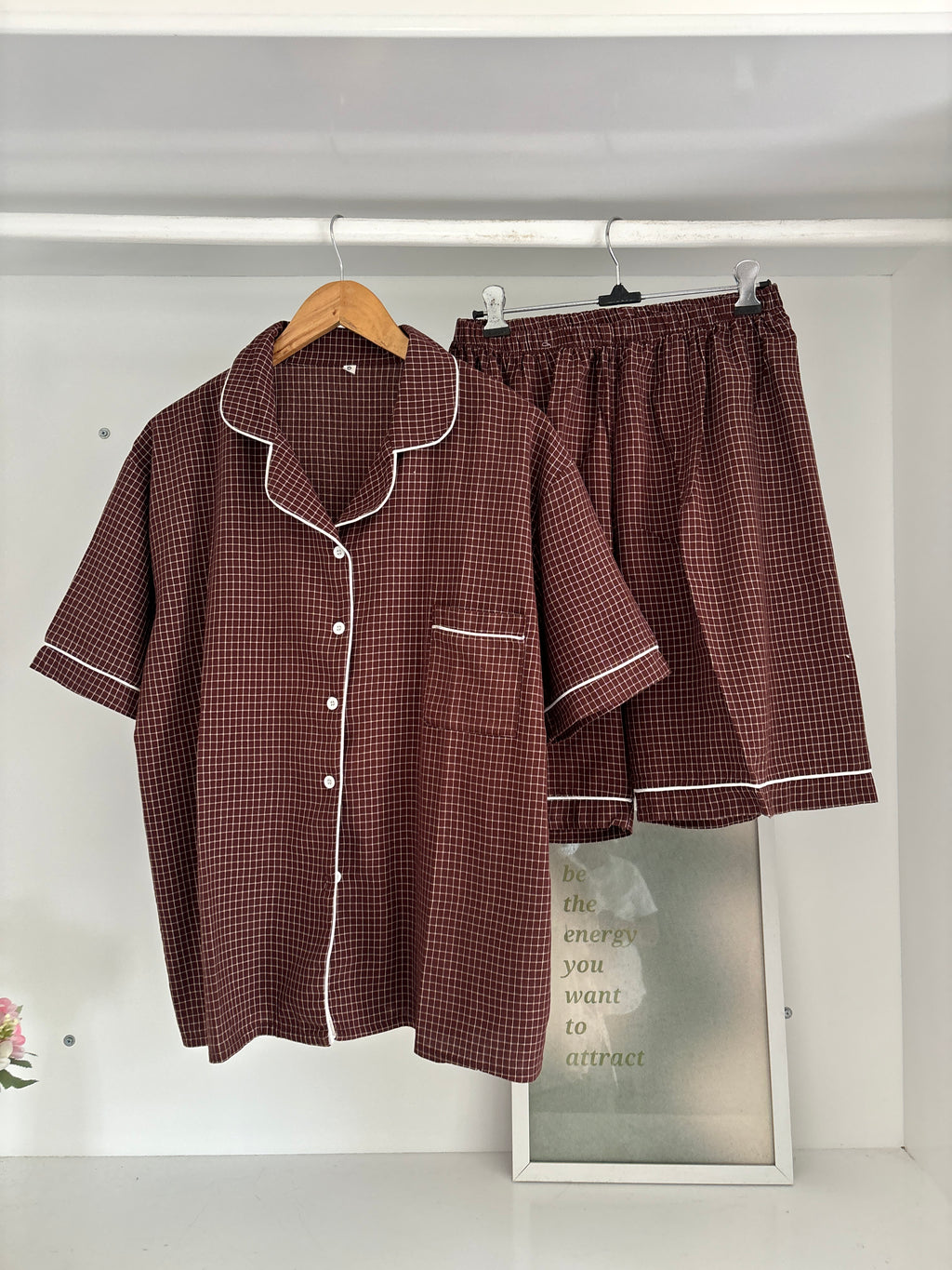Brown gingham pj (cotton)