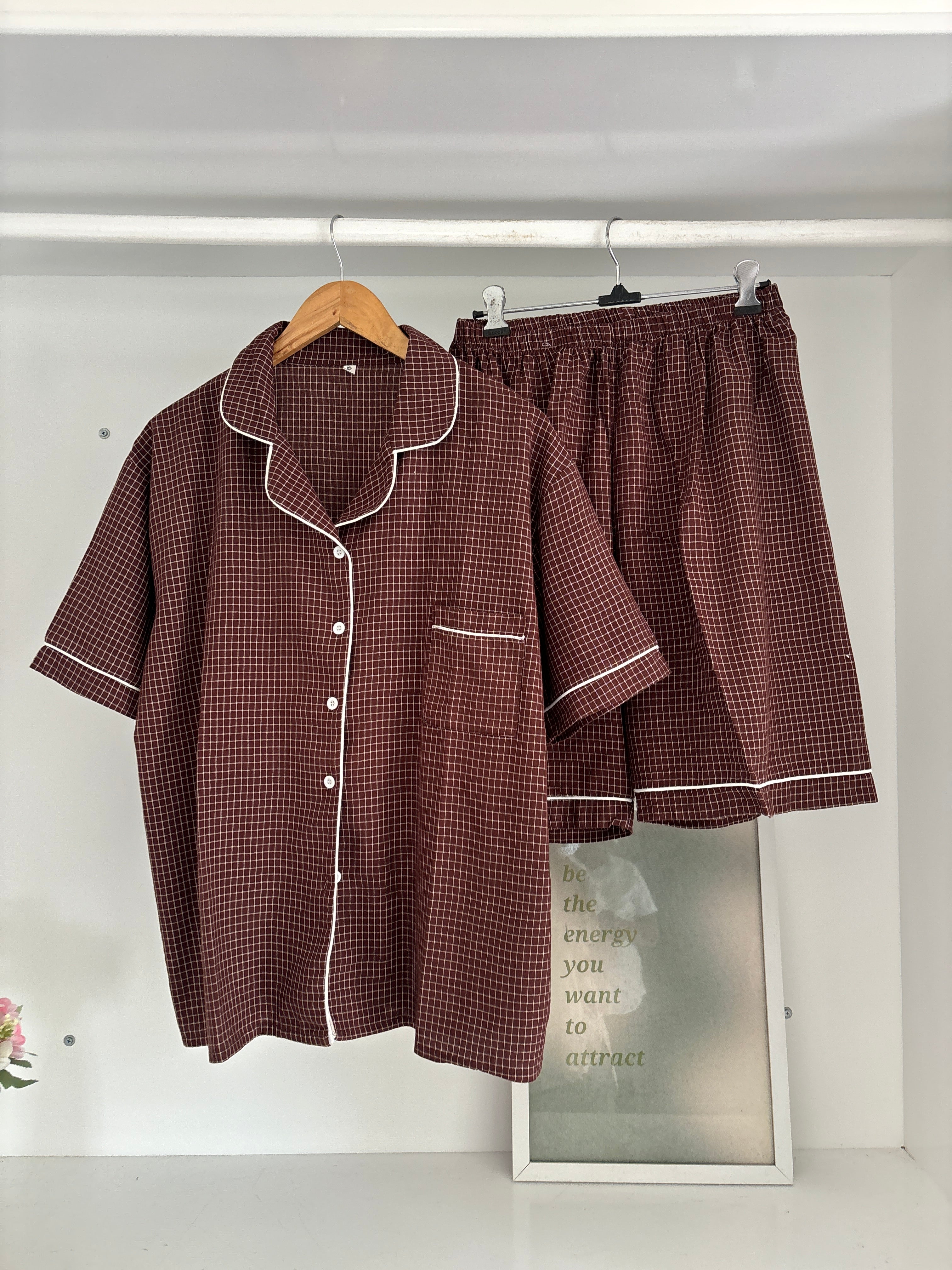 Brown gingham pj (cotton)