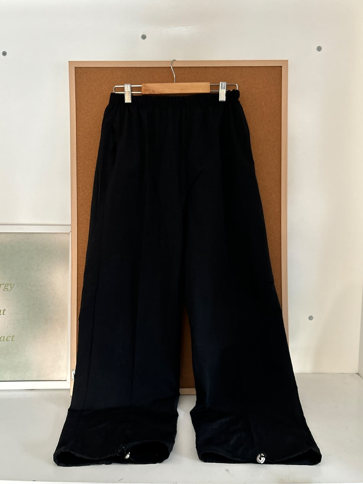 Black parachute pants