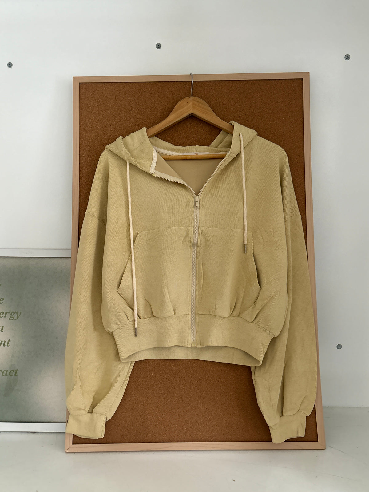 Yellow cropped hoodie