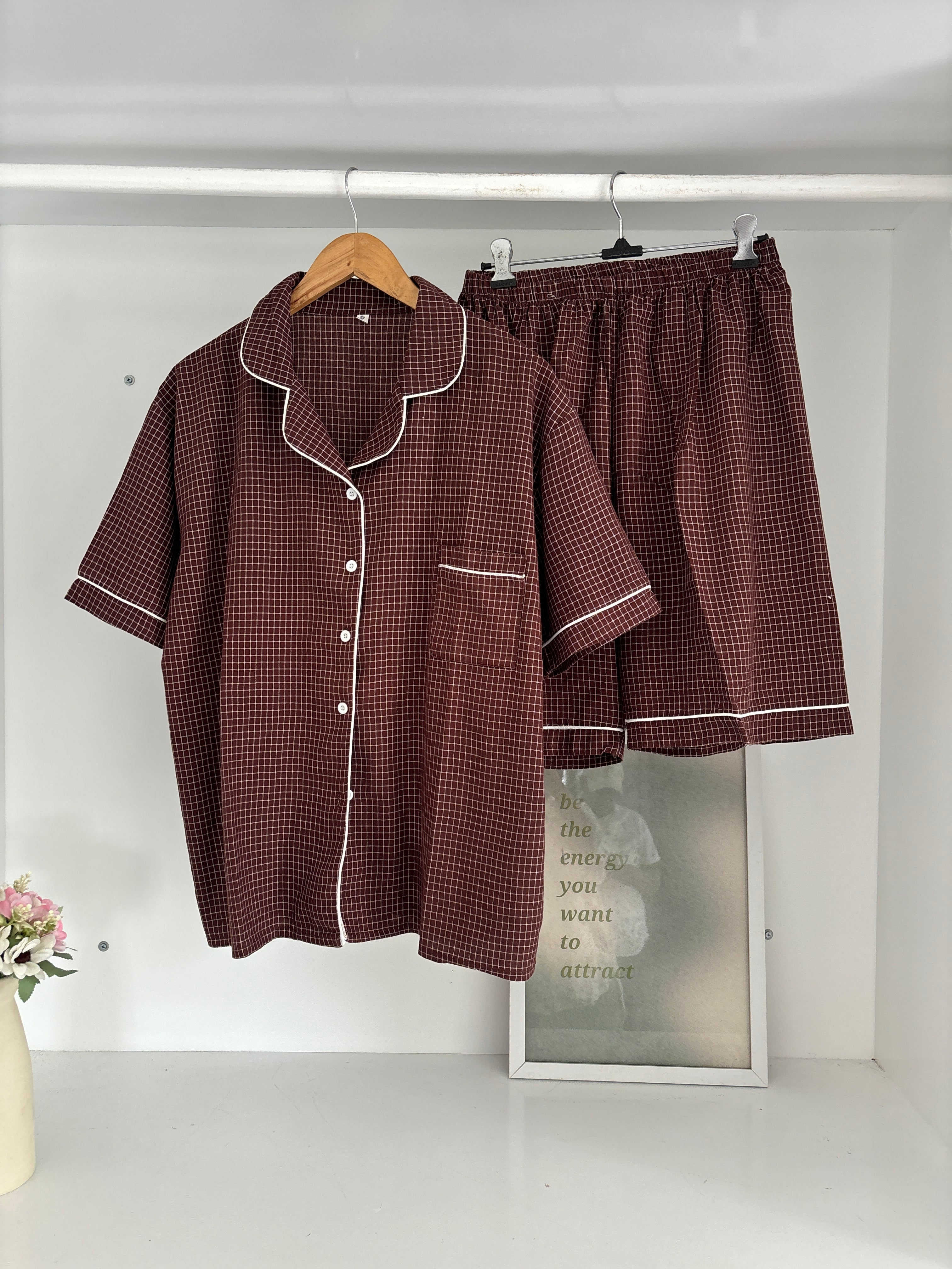 Brown gingham pj (cotton)