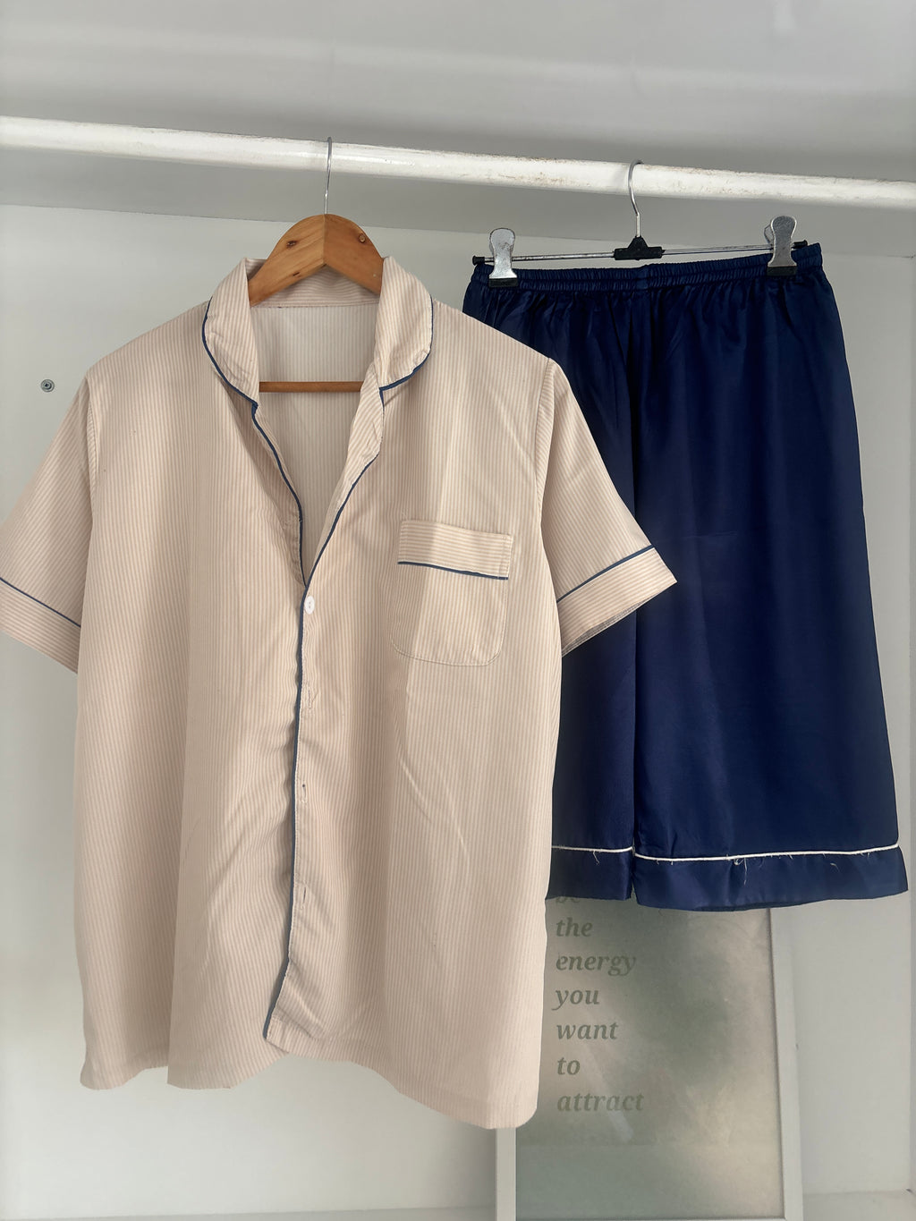 Striped pj(beige & blue)