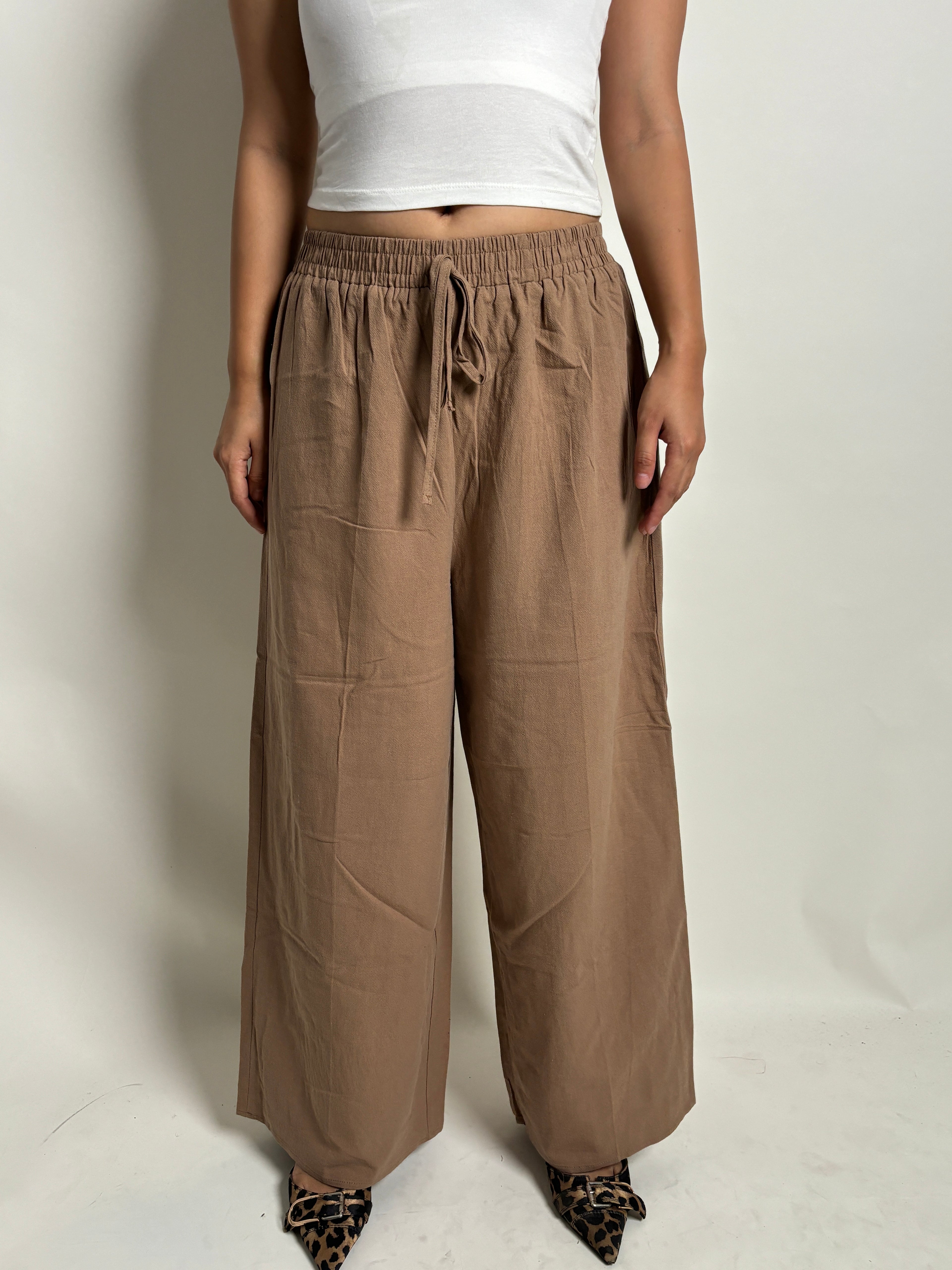 Brown linen trouser