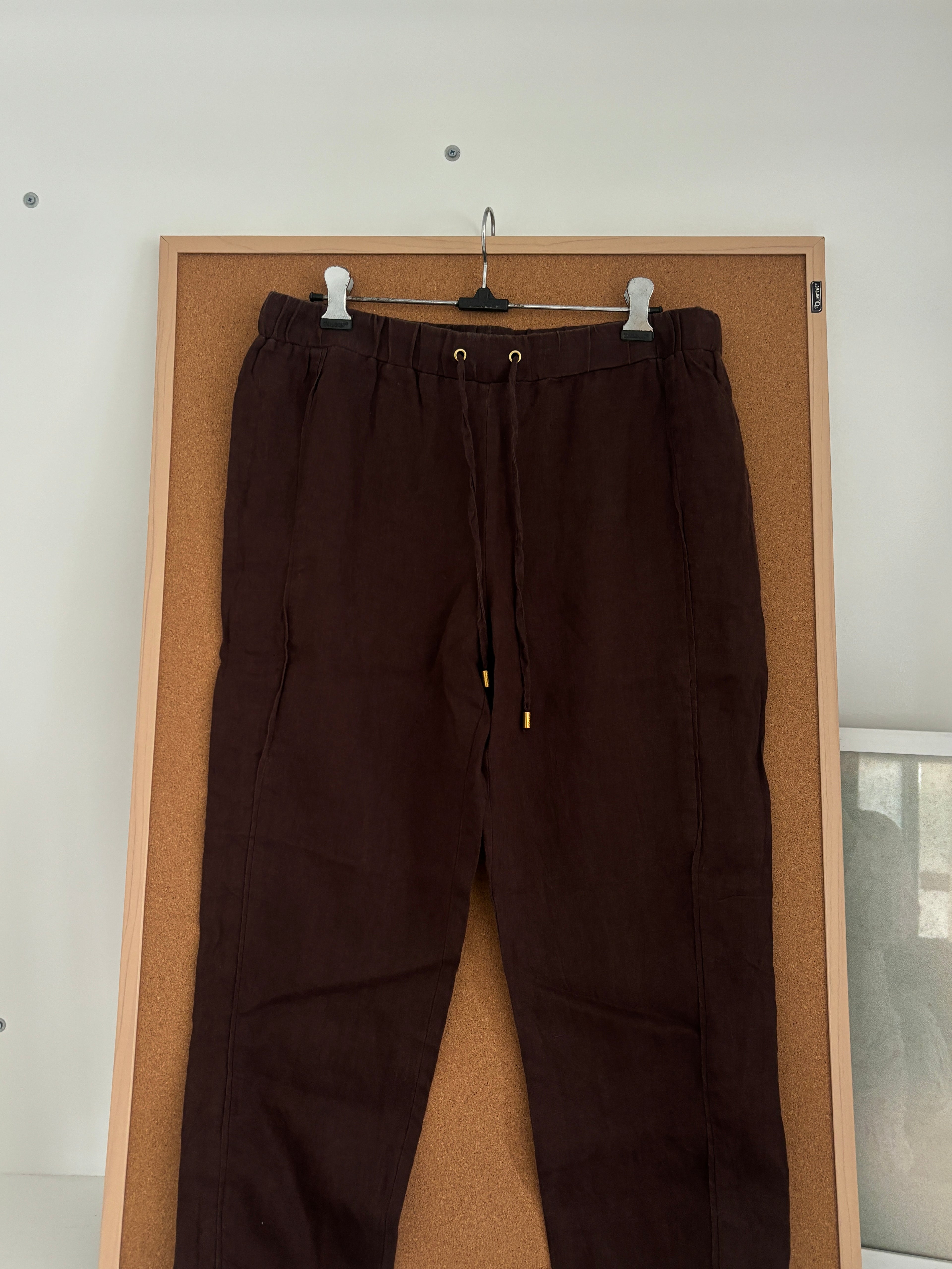 Brown linen pants