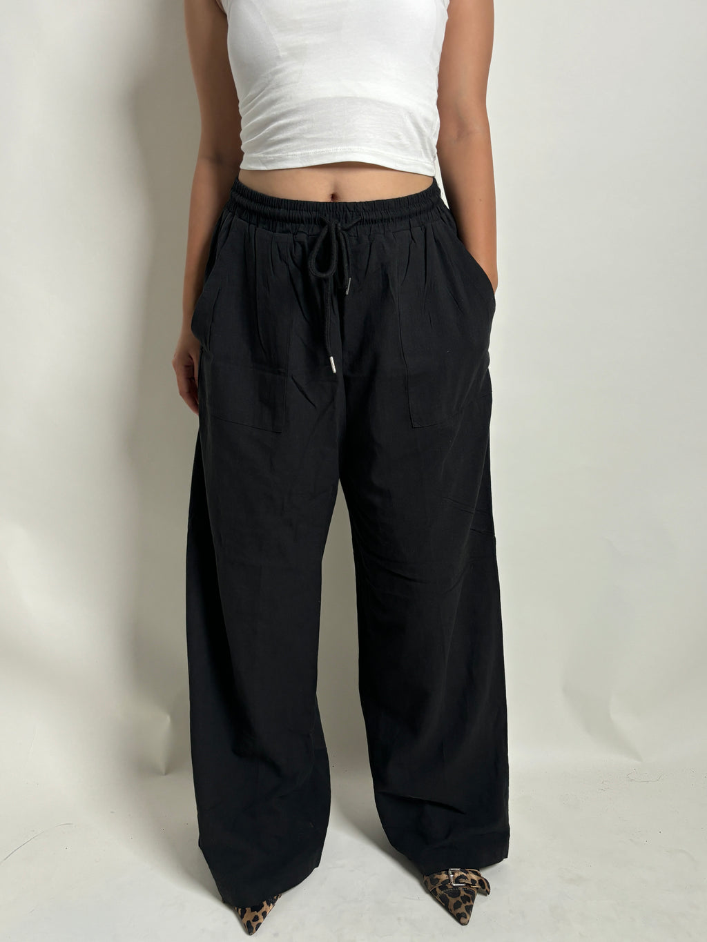 Black linen trouser