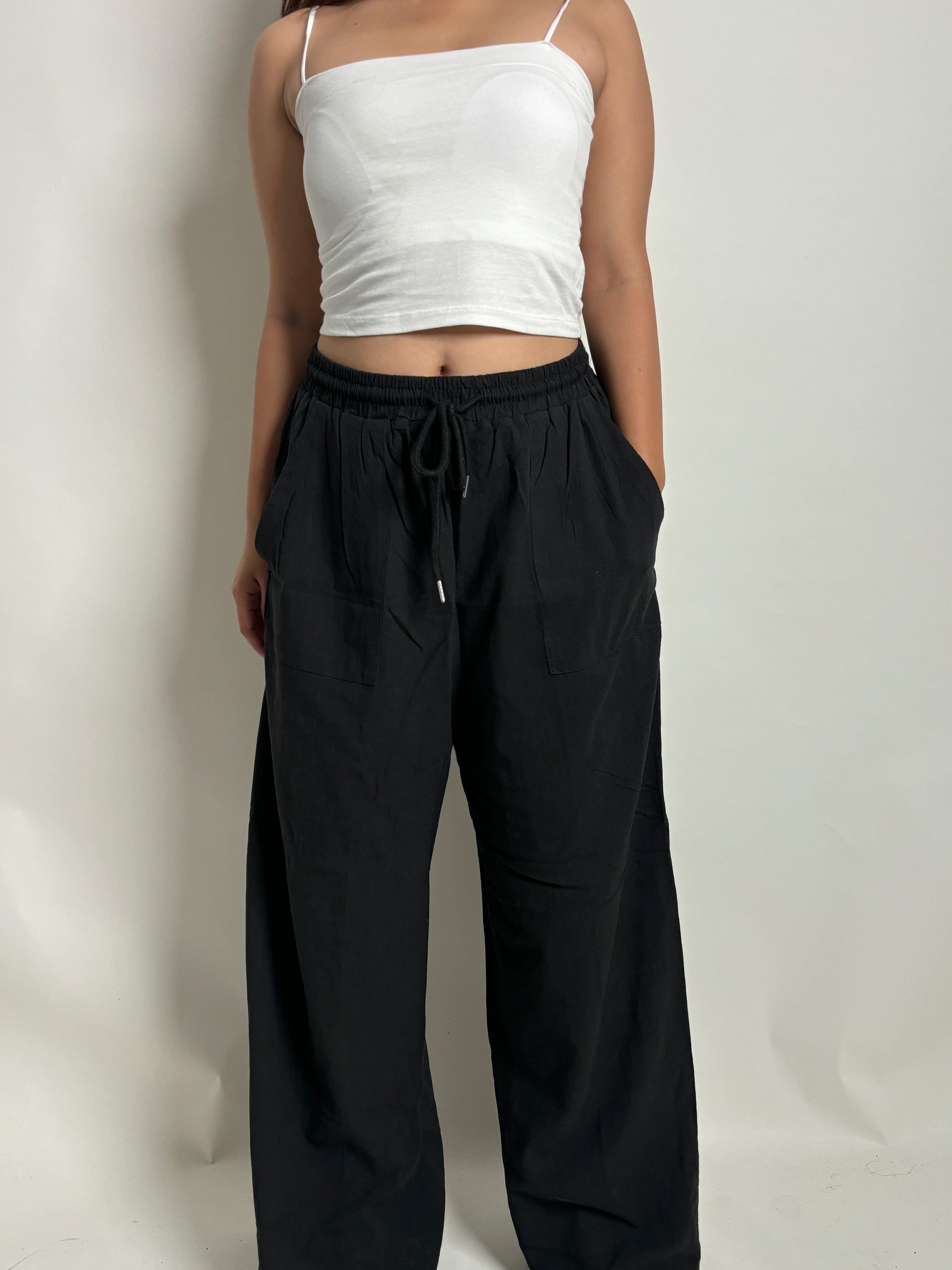 Black linen trouser