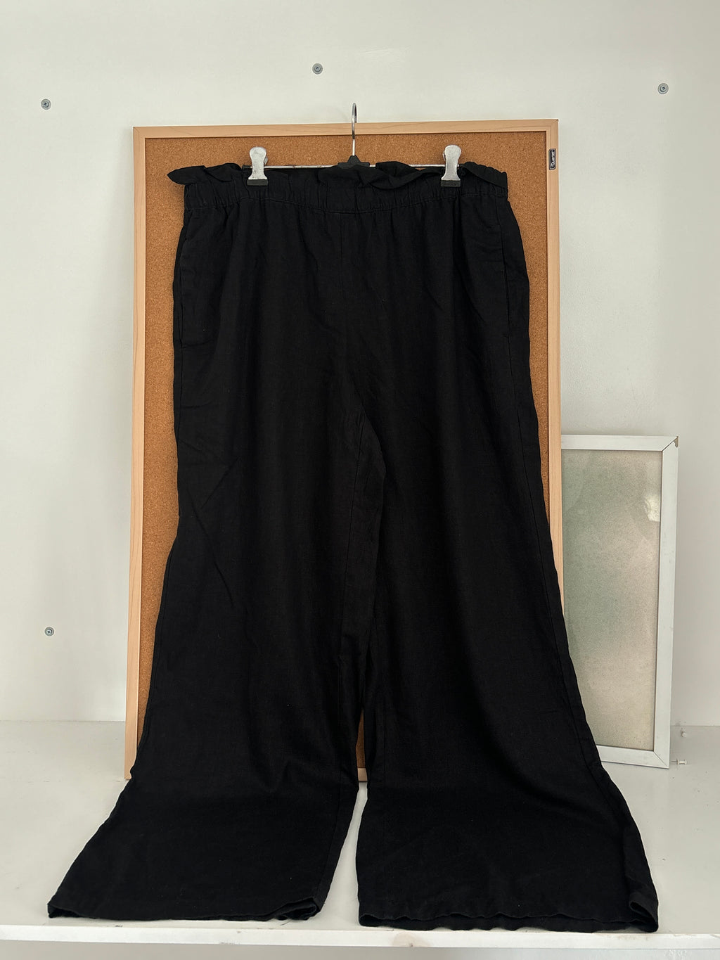 Black linen trousers