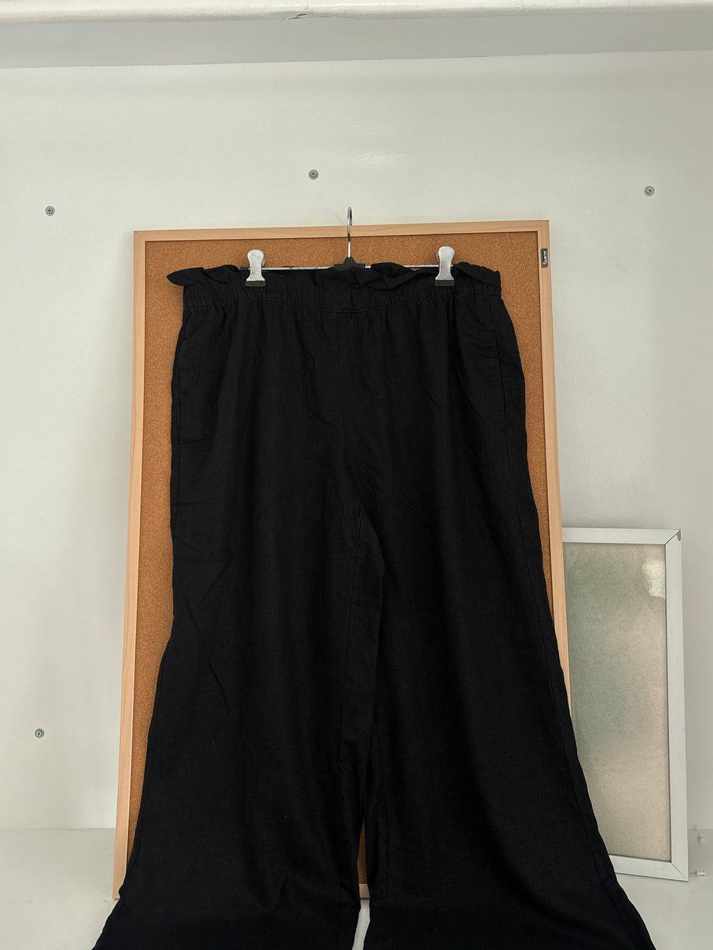 Black linen trousers
