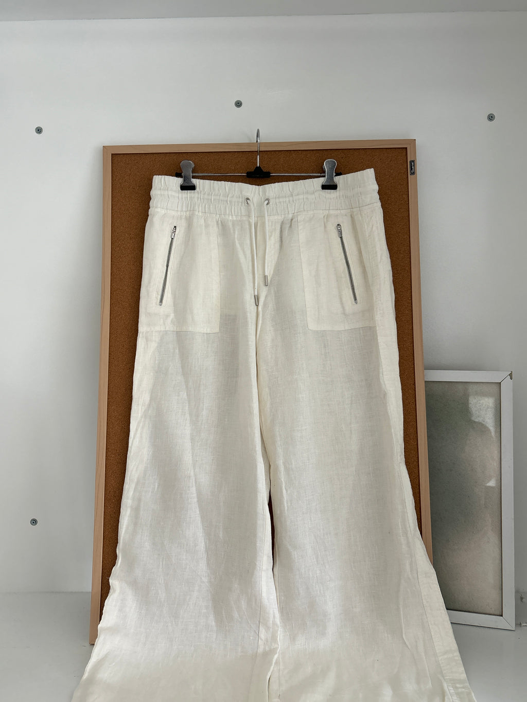 White linen trousers