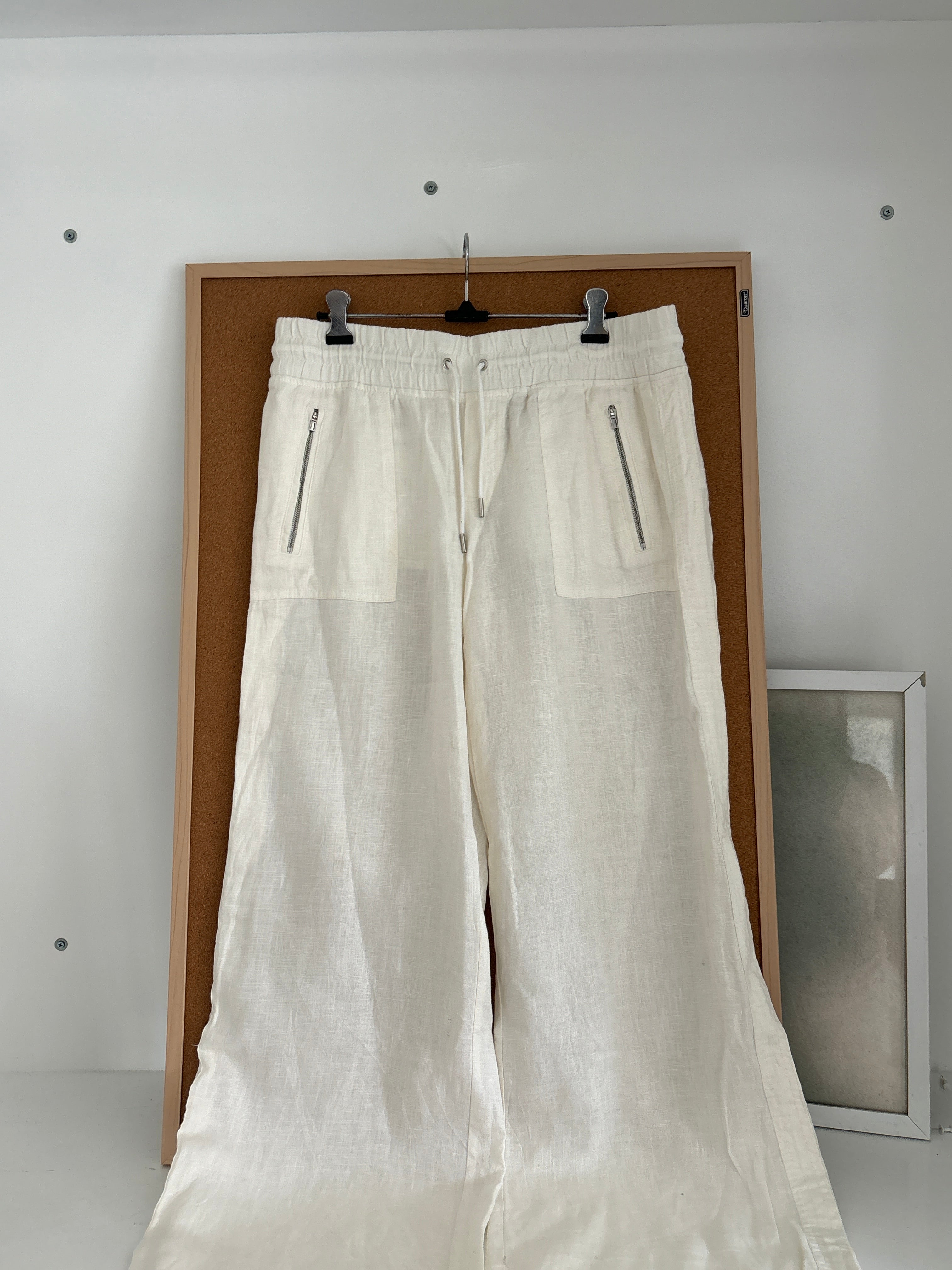 White linen trousers