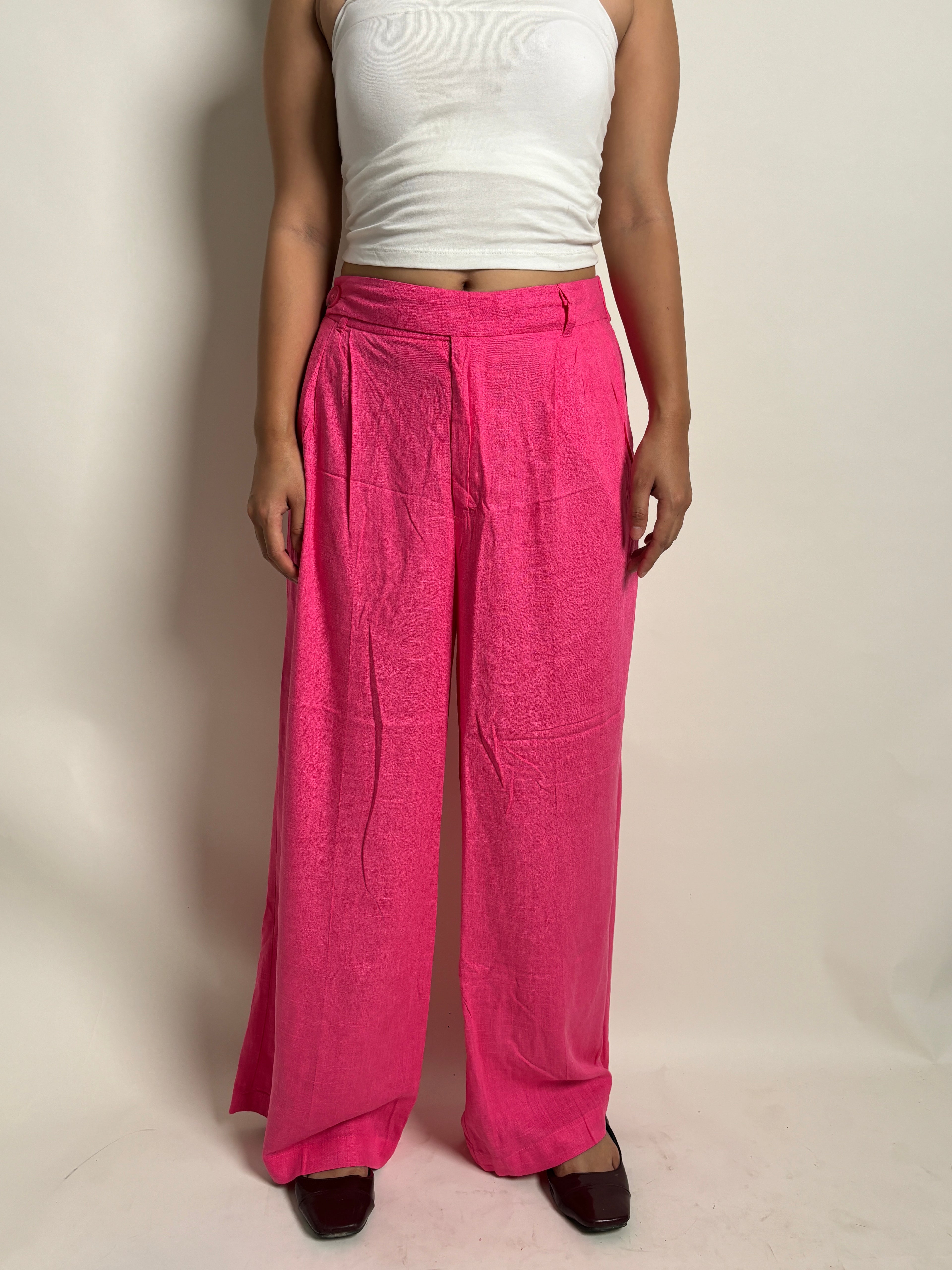 Pink linen trouser