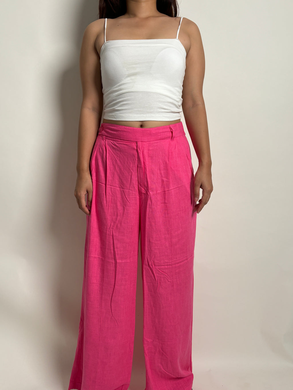 Pink linen trouser