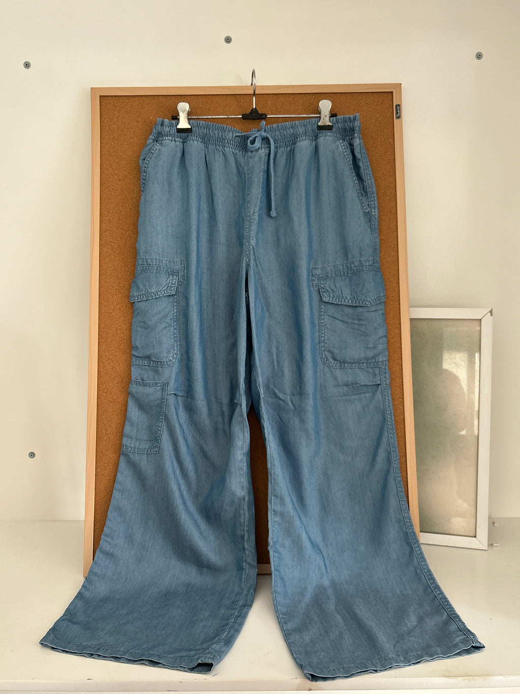 Denim cotton trousers