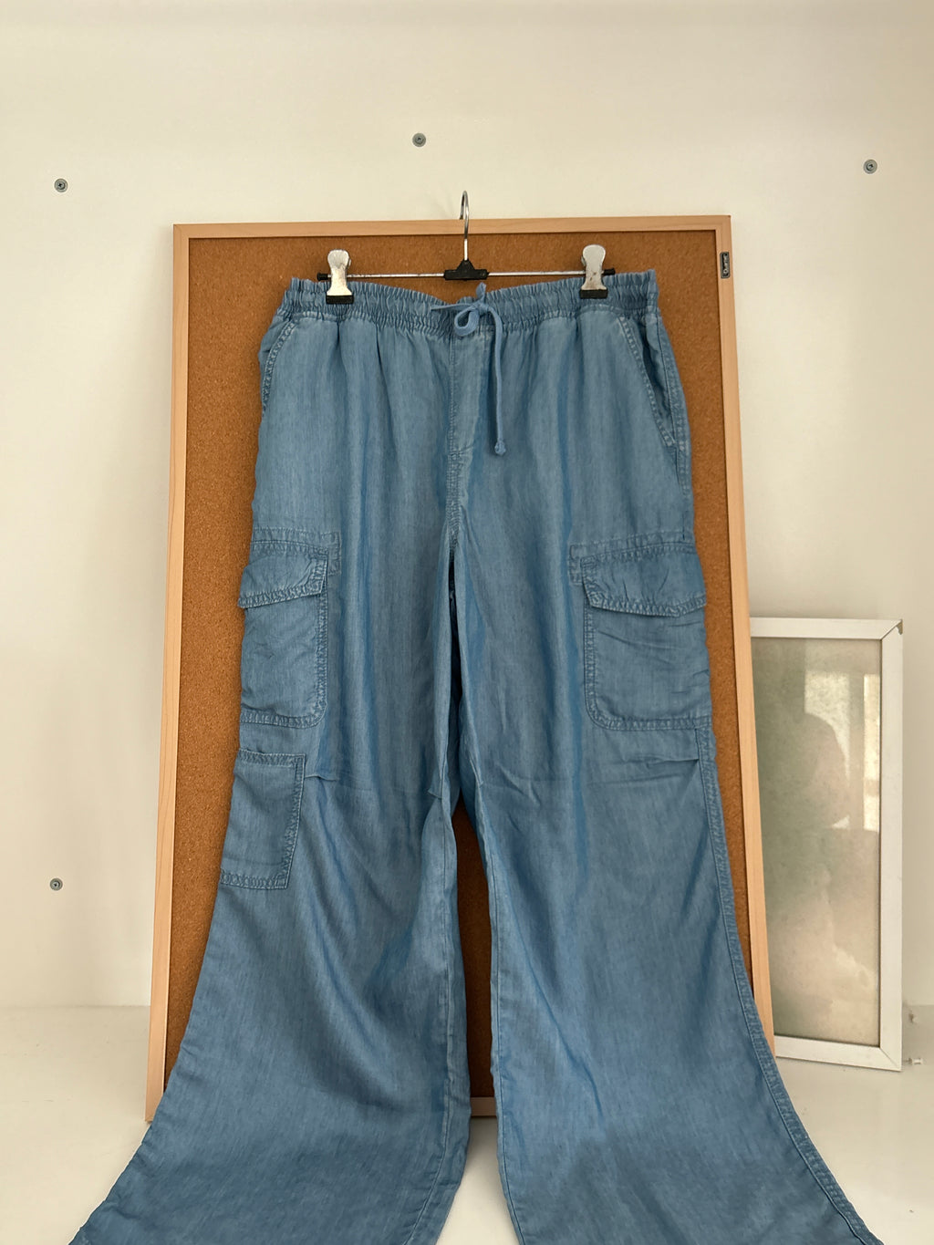 Denim cotton trousers