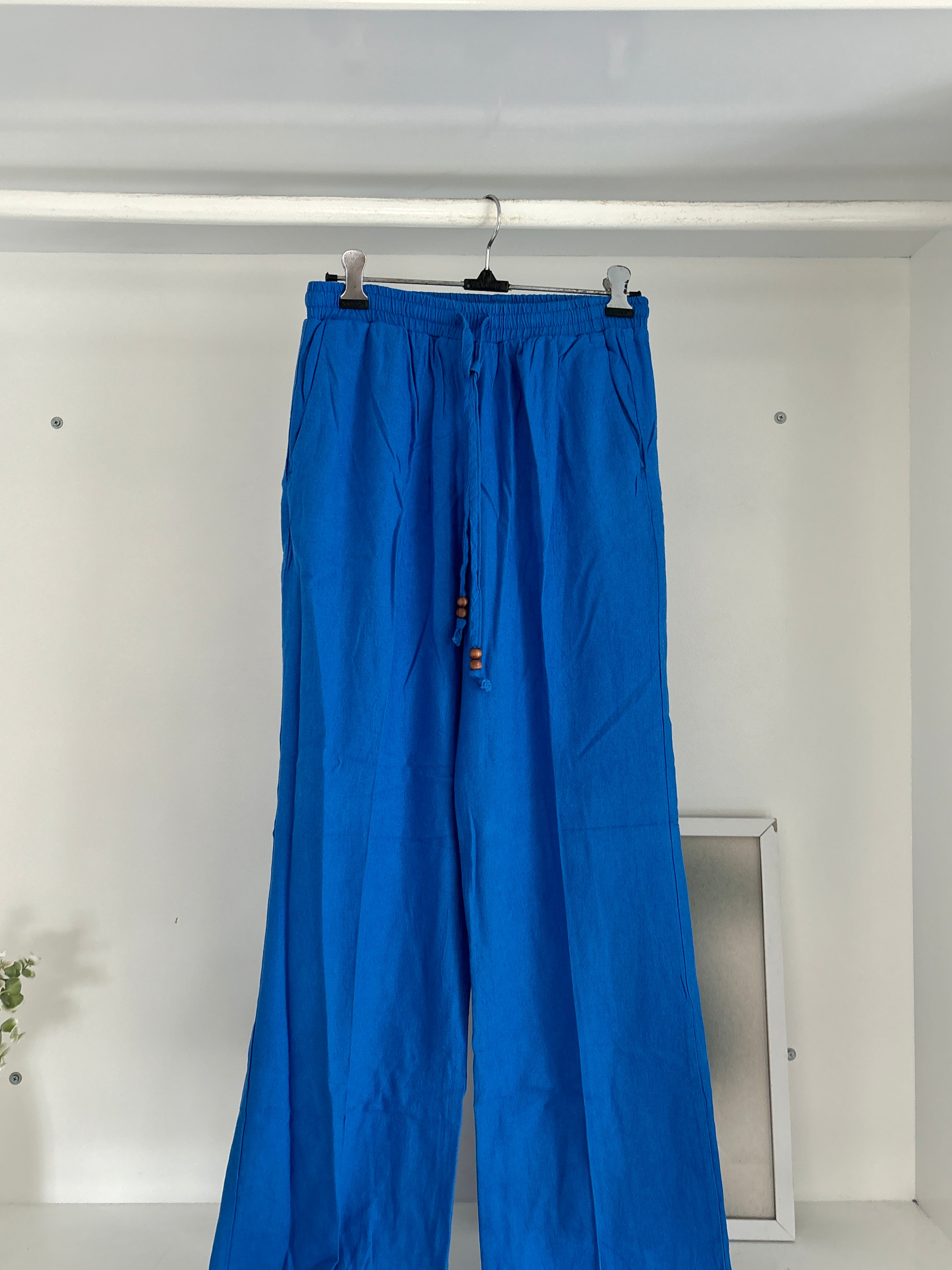 Blue linen trouser