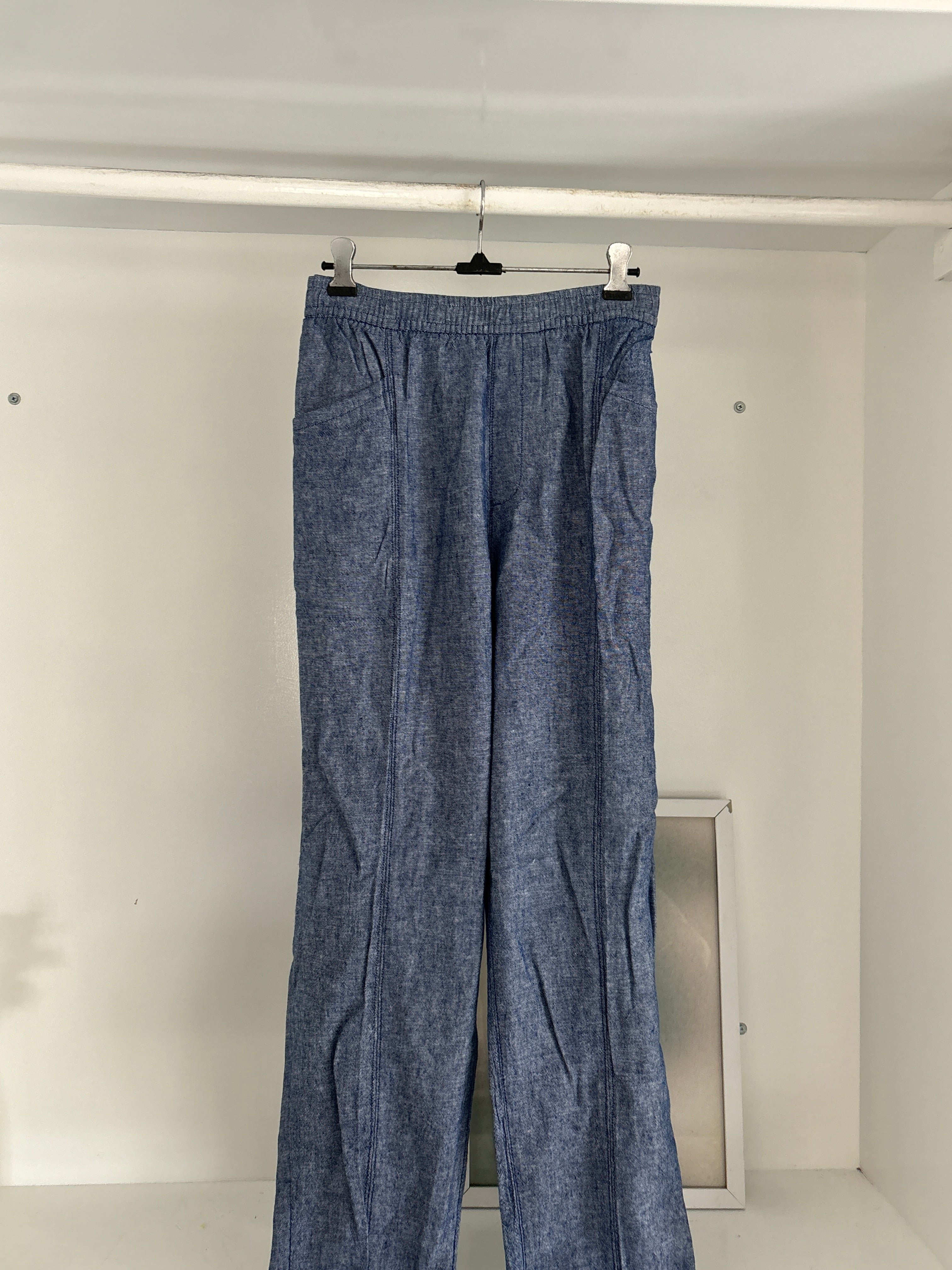 Blue linen trouser