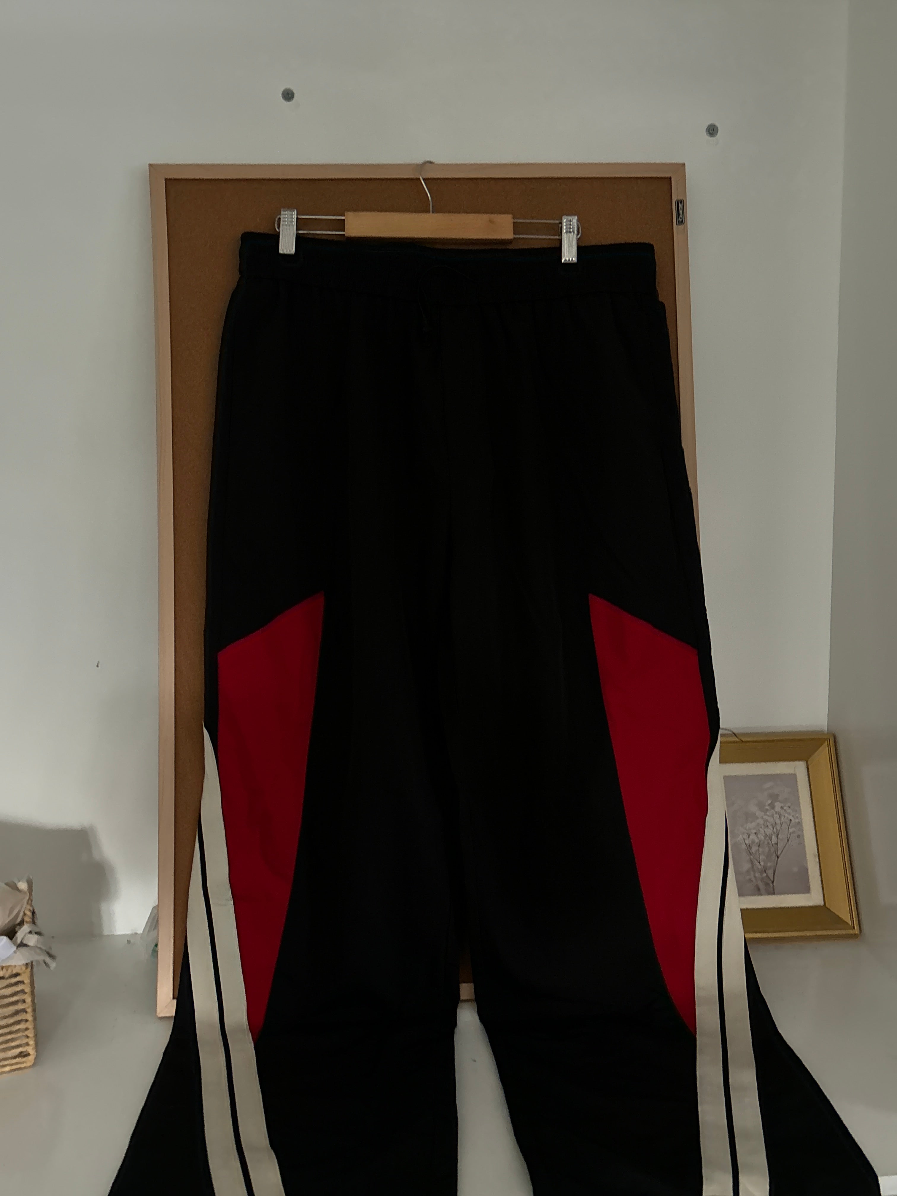 Black/Red parachute pants