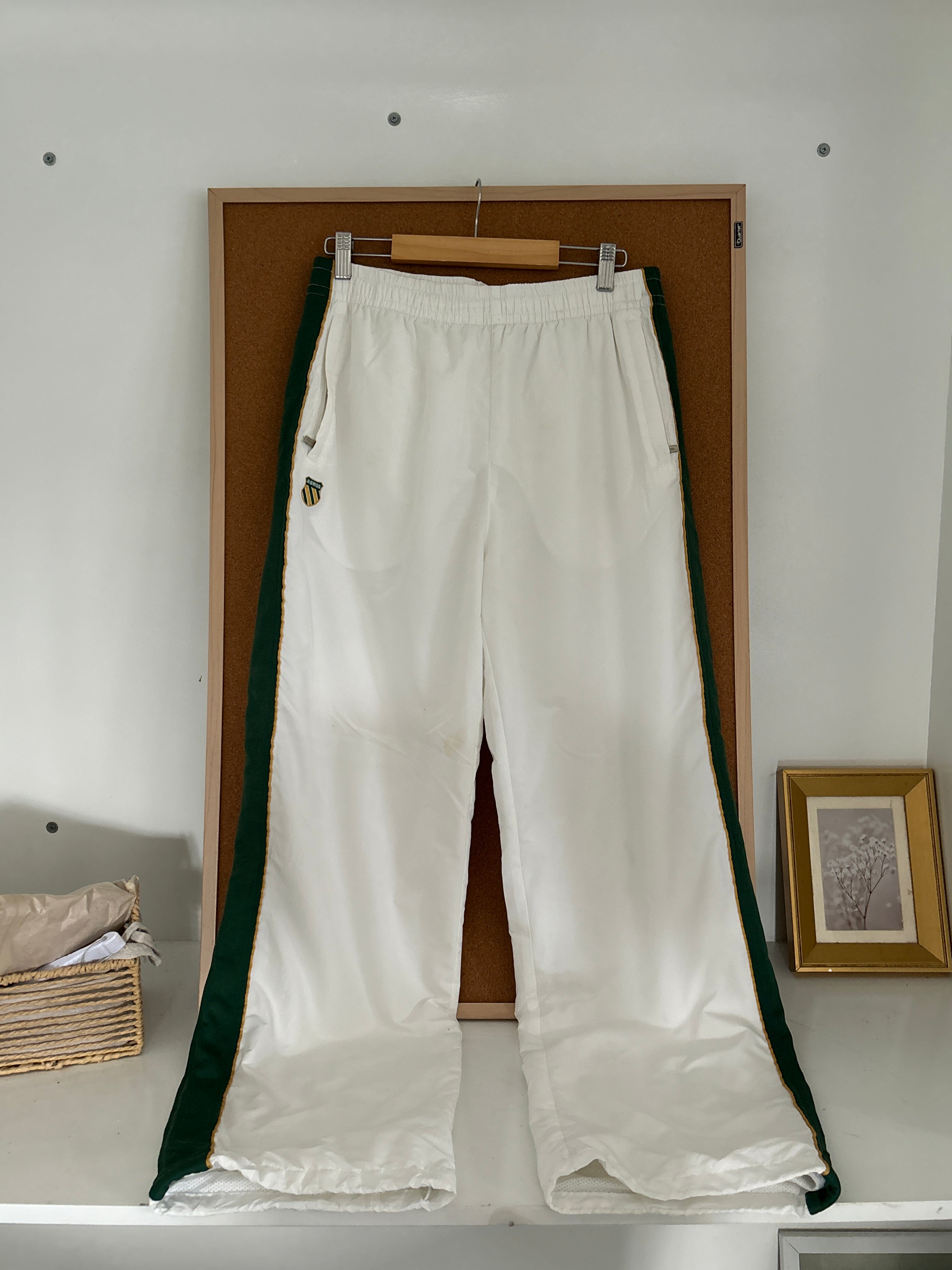 White parachute pants(green bordered)