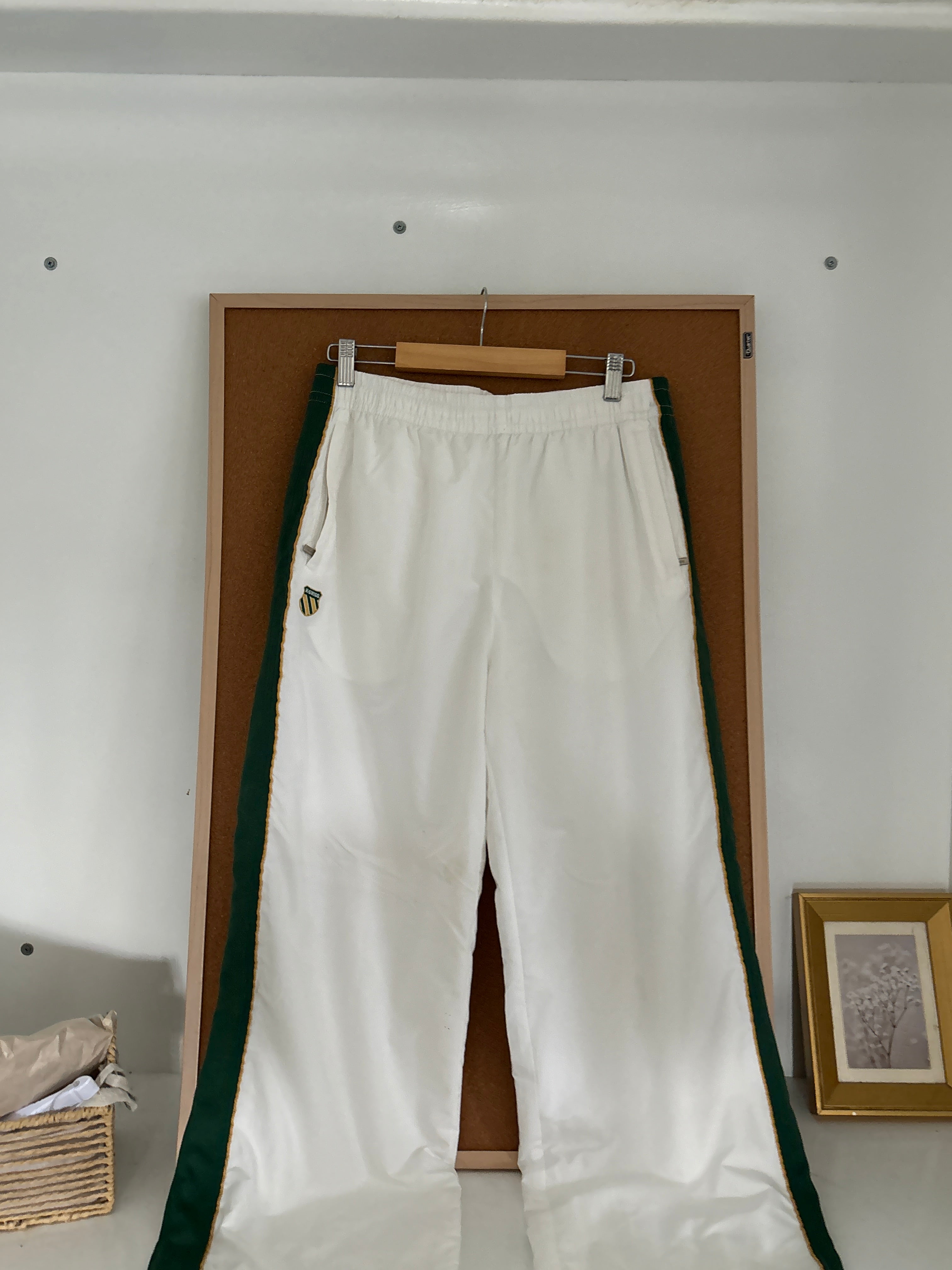 White parachute pants(green bordered)