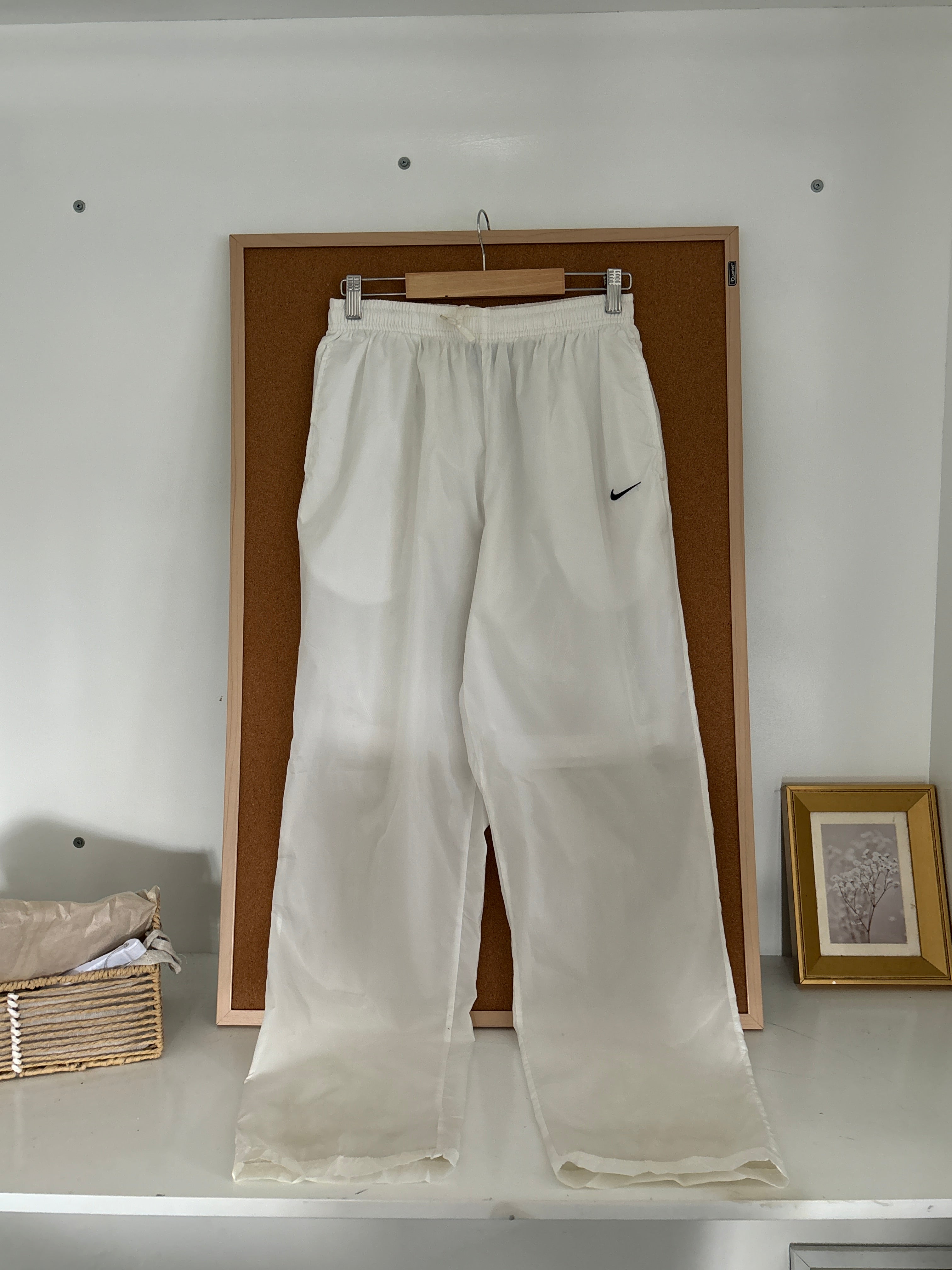 Nike white parachute pants