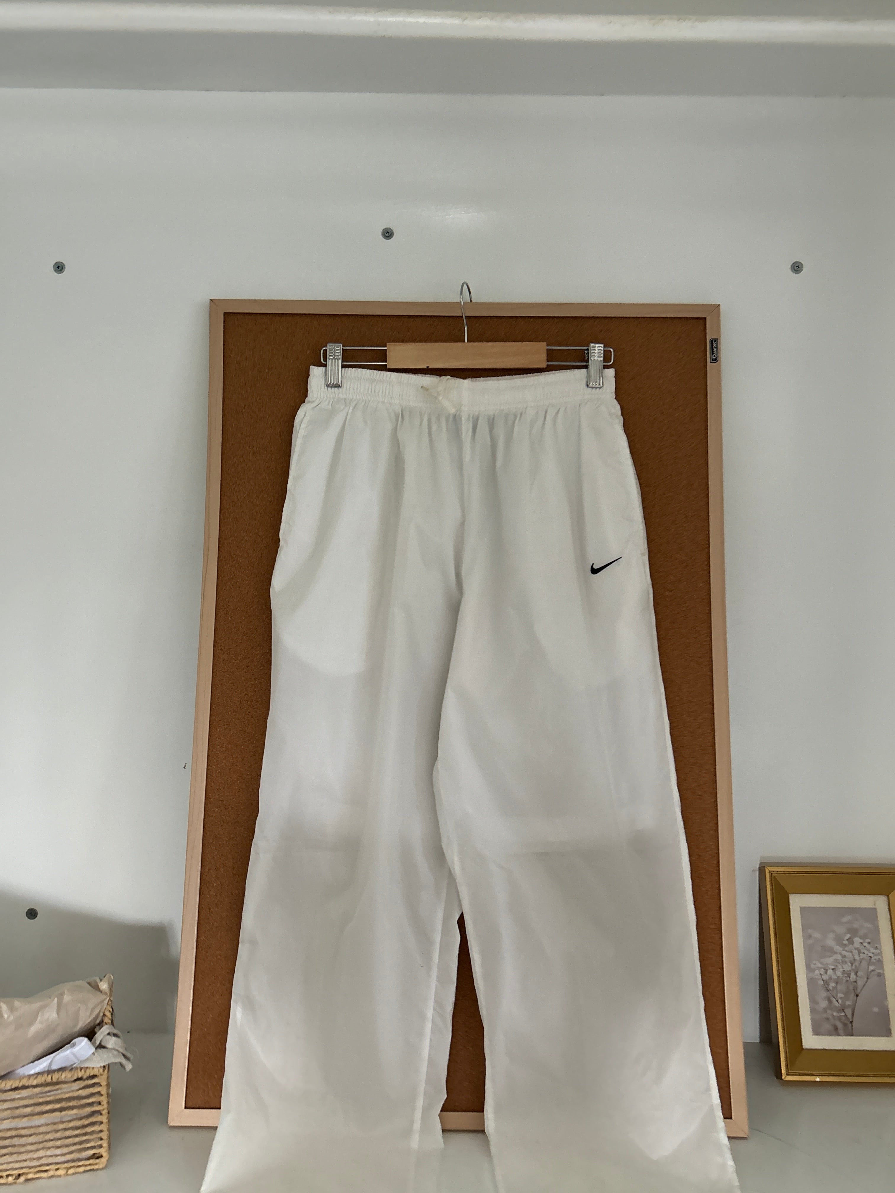 Nike white parachute pants