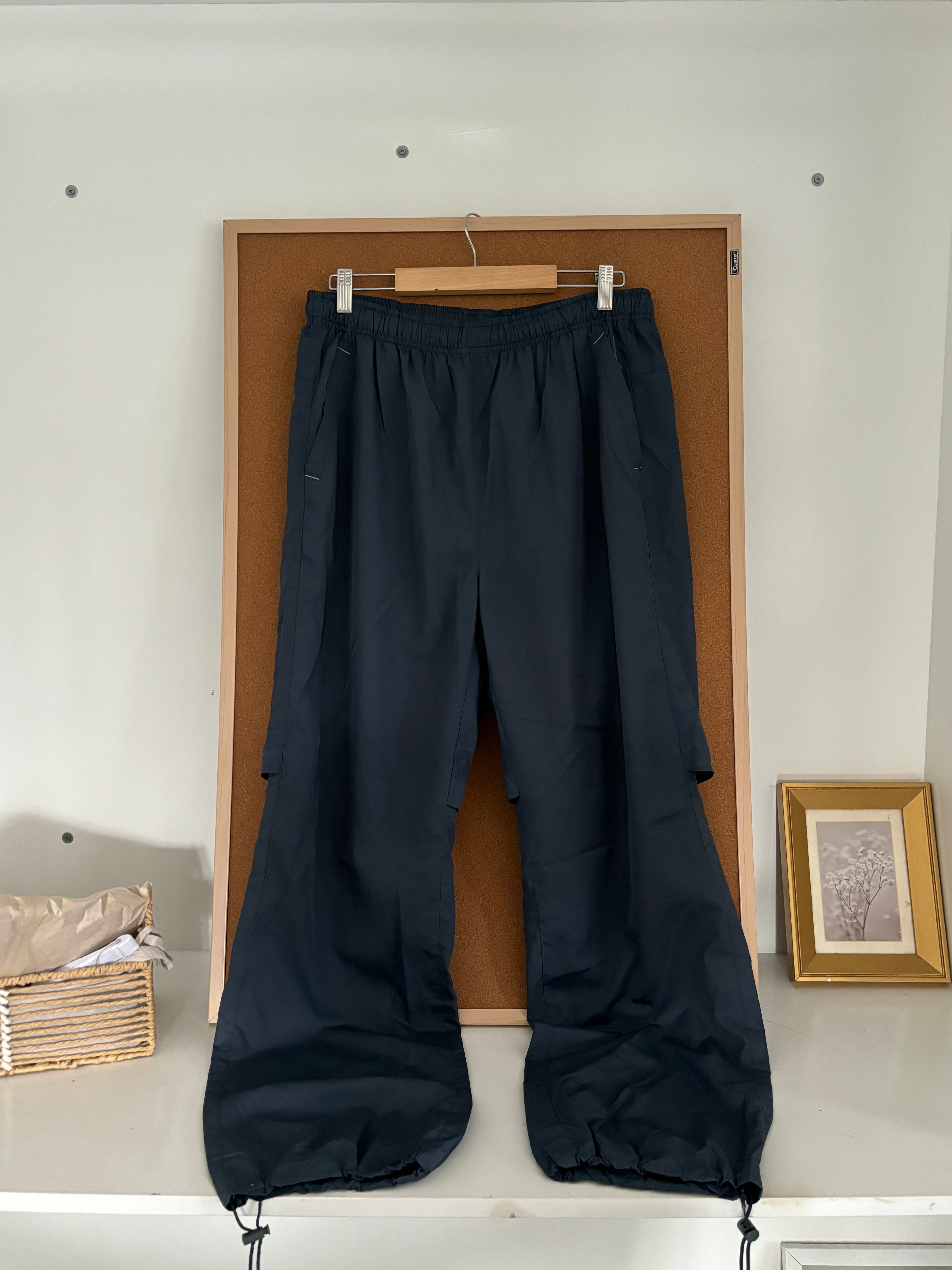 Blue parachute pants