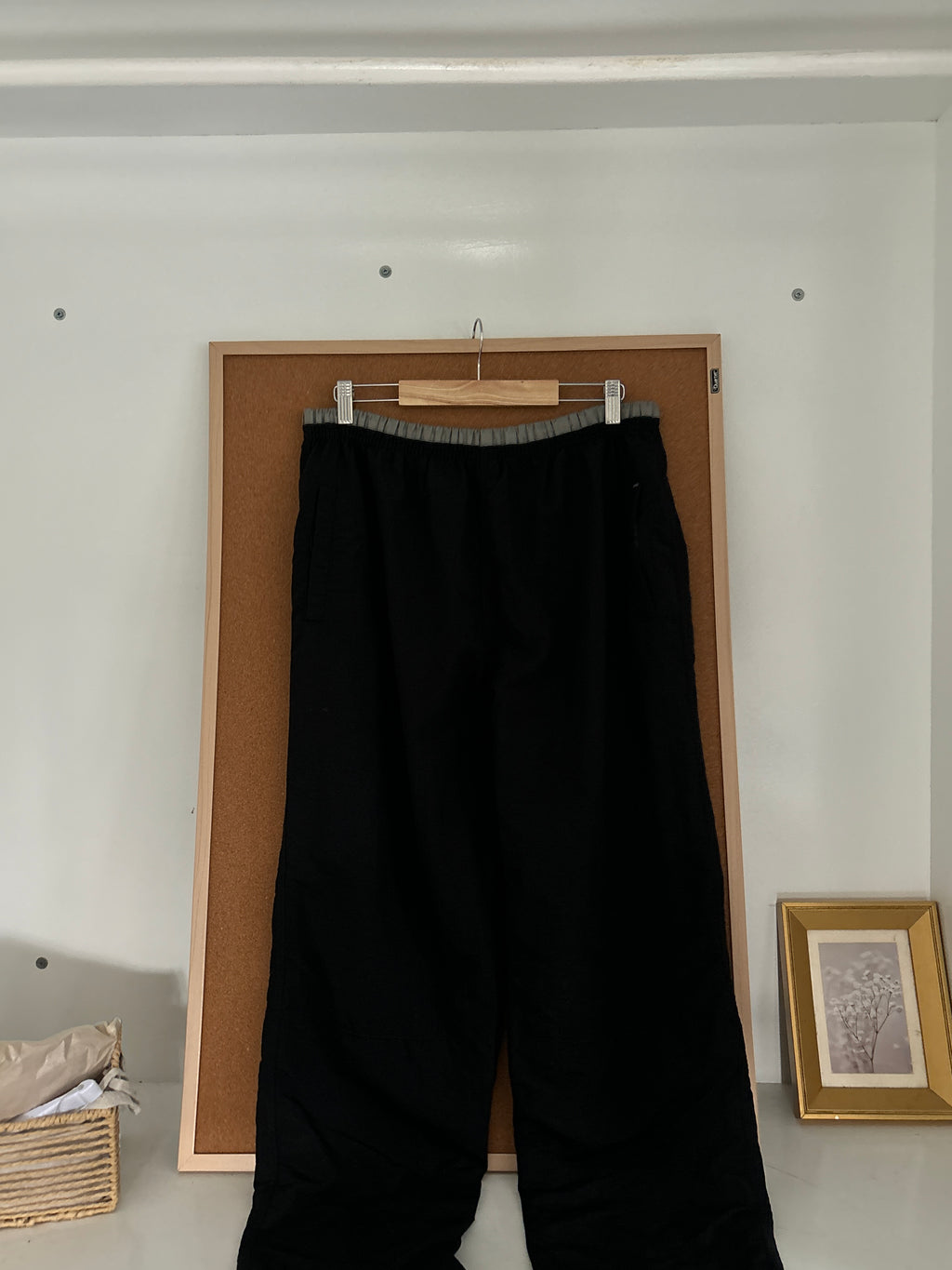 Black parachute pants