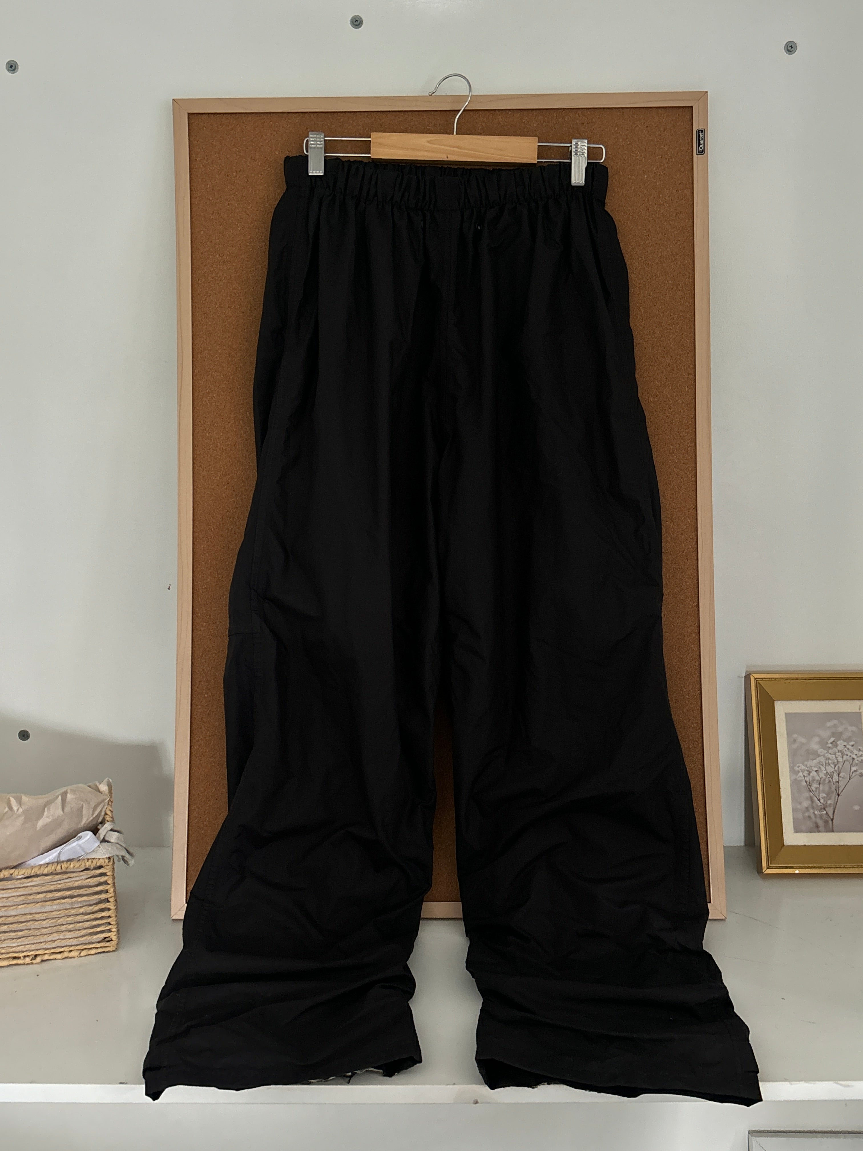 Black parachute pants