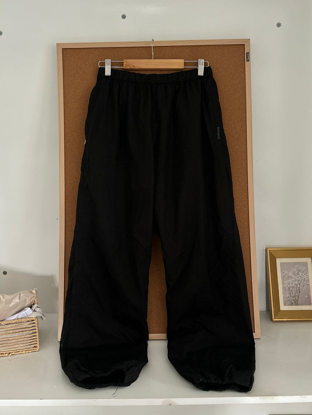 Black parachute pants