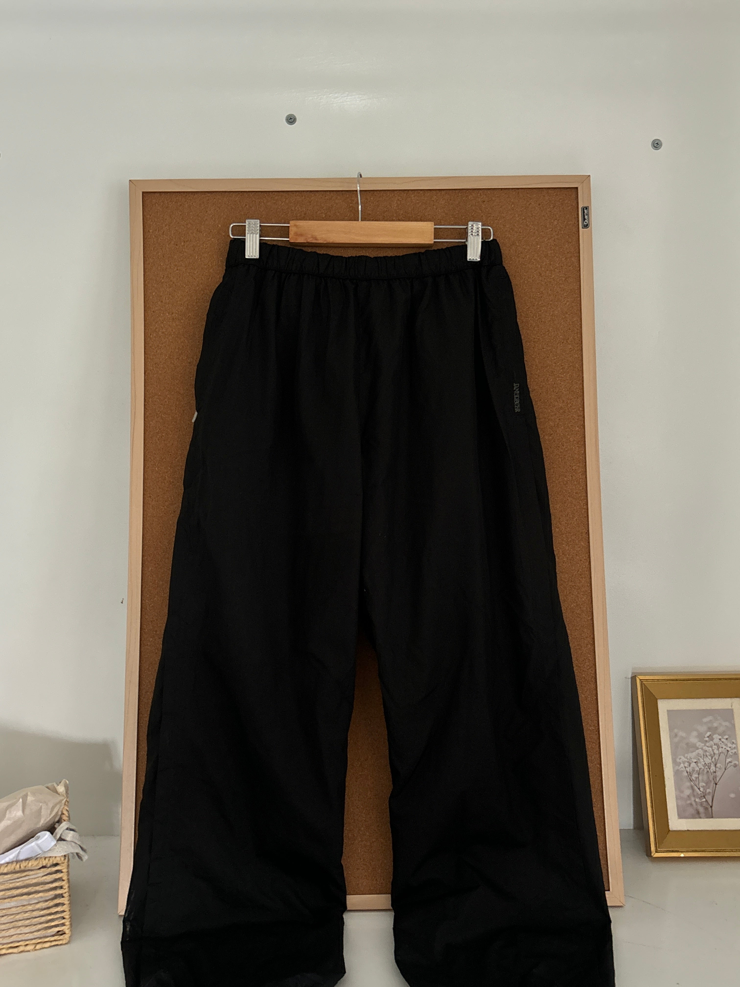 Black parachute pants