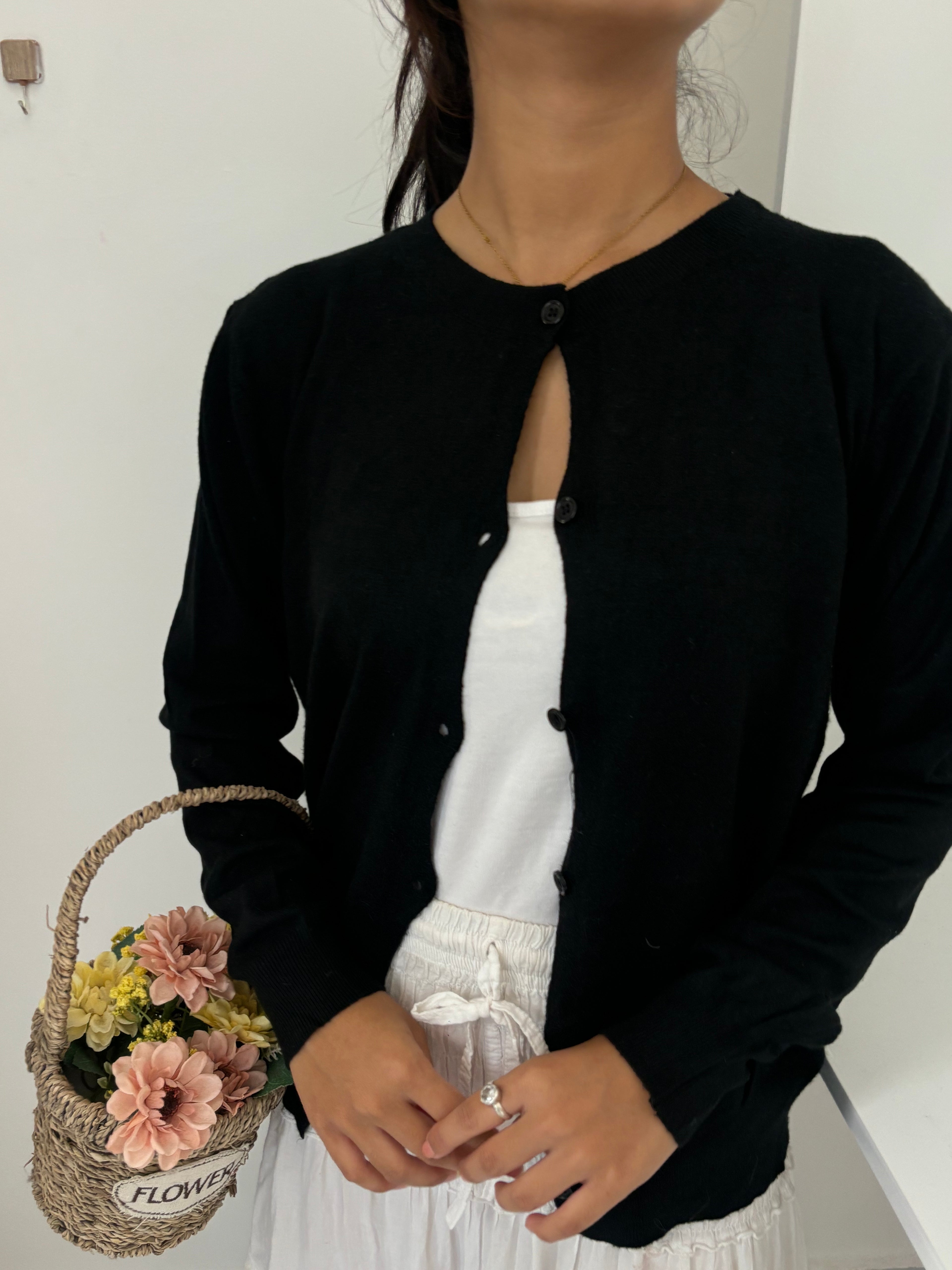 Black cardigan