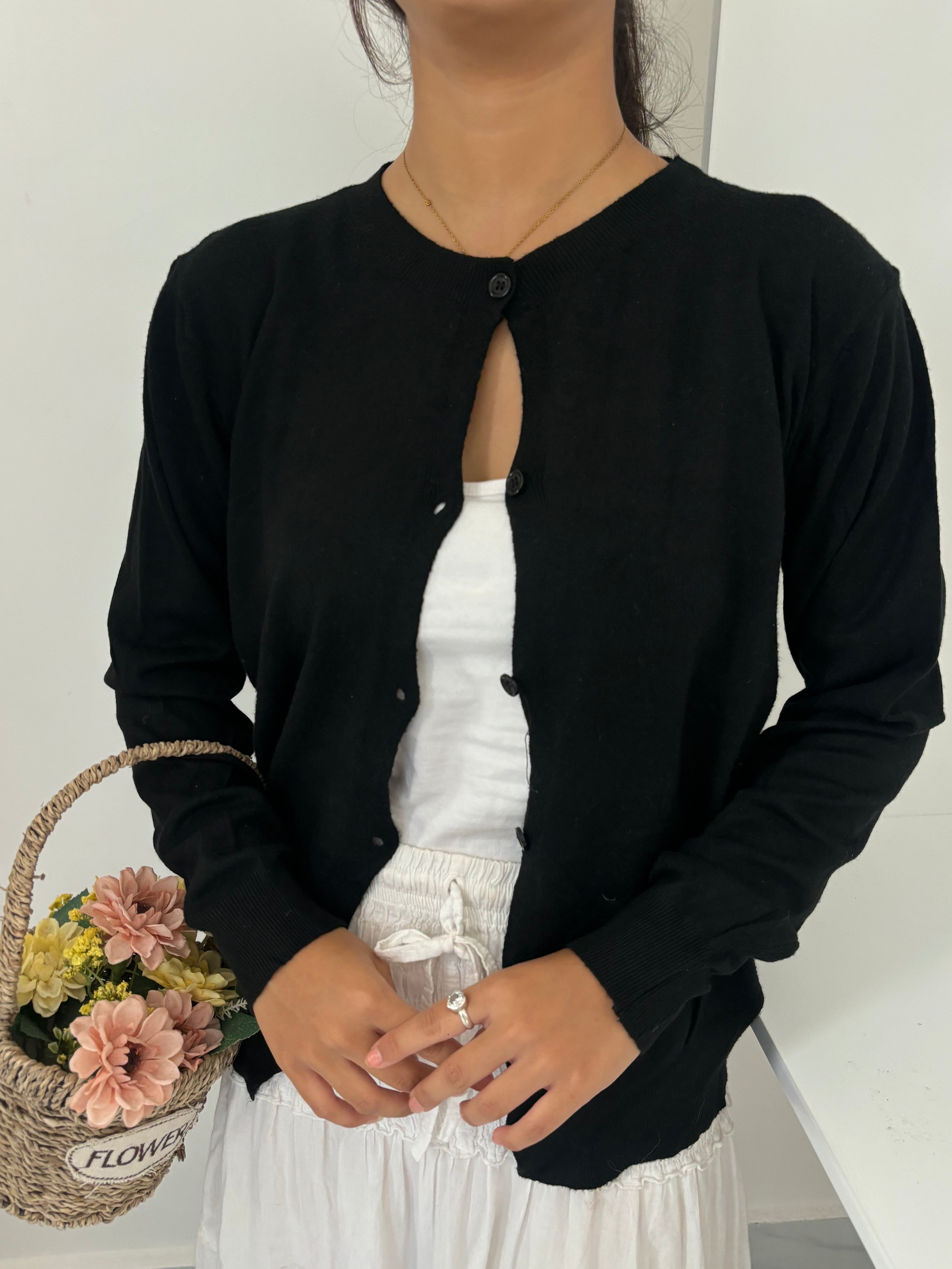 Black cardigan