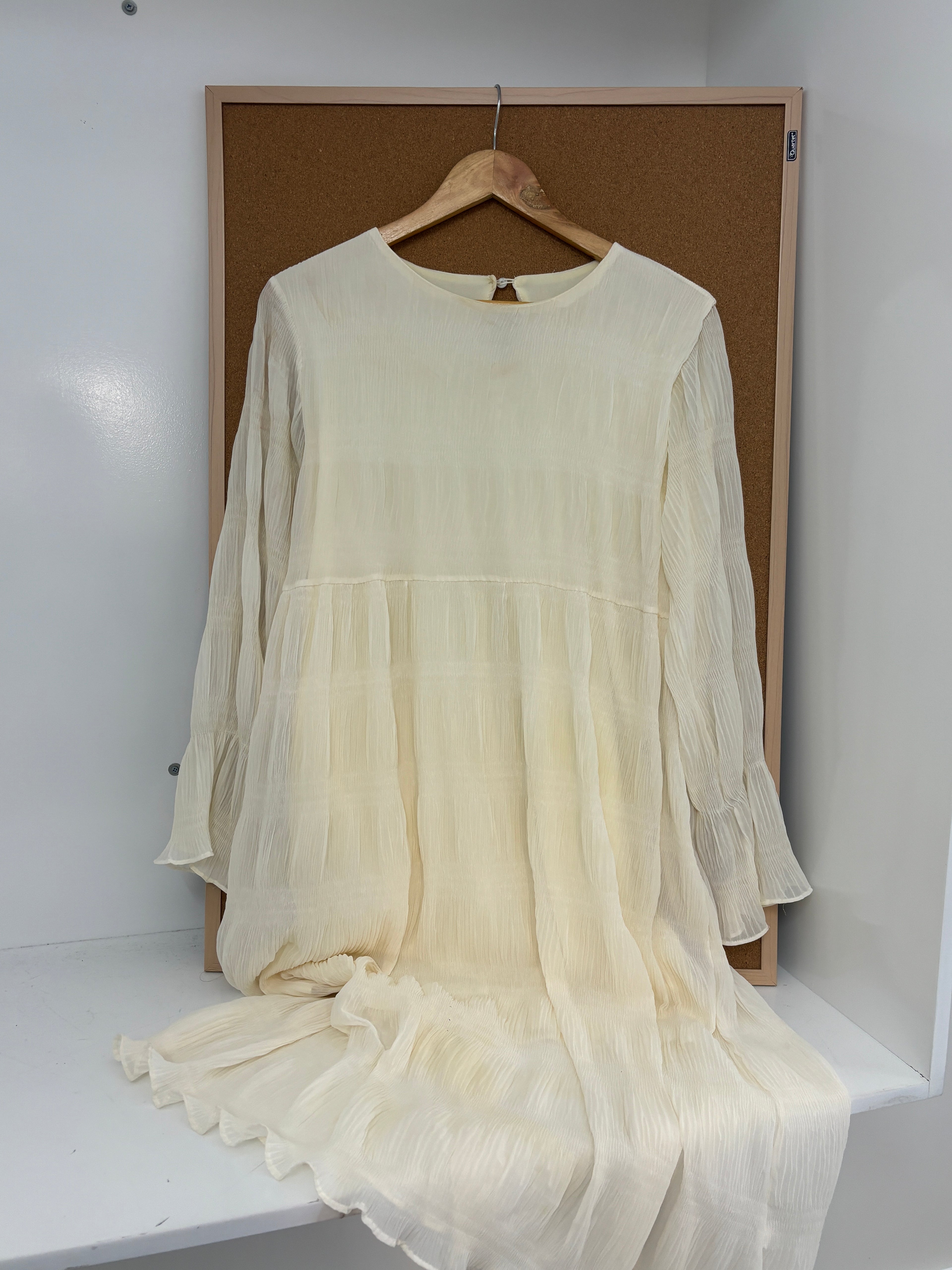 Butter yellow chiffon dress