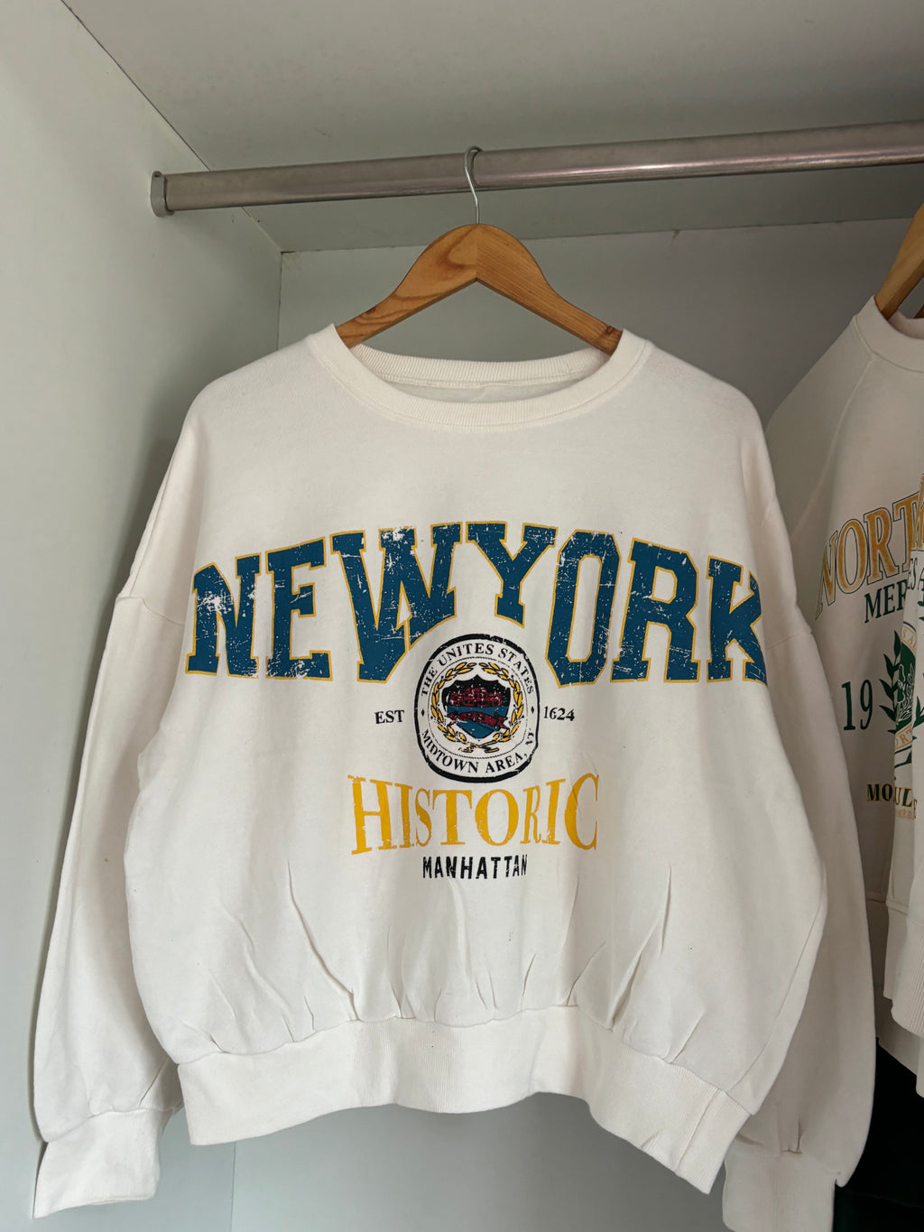 Graphic cropped sweatshirt.