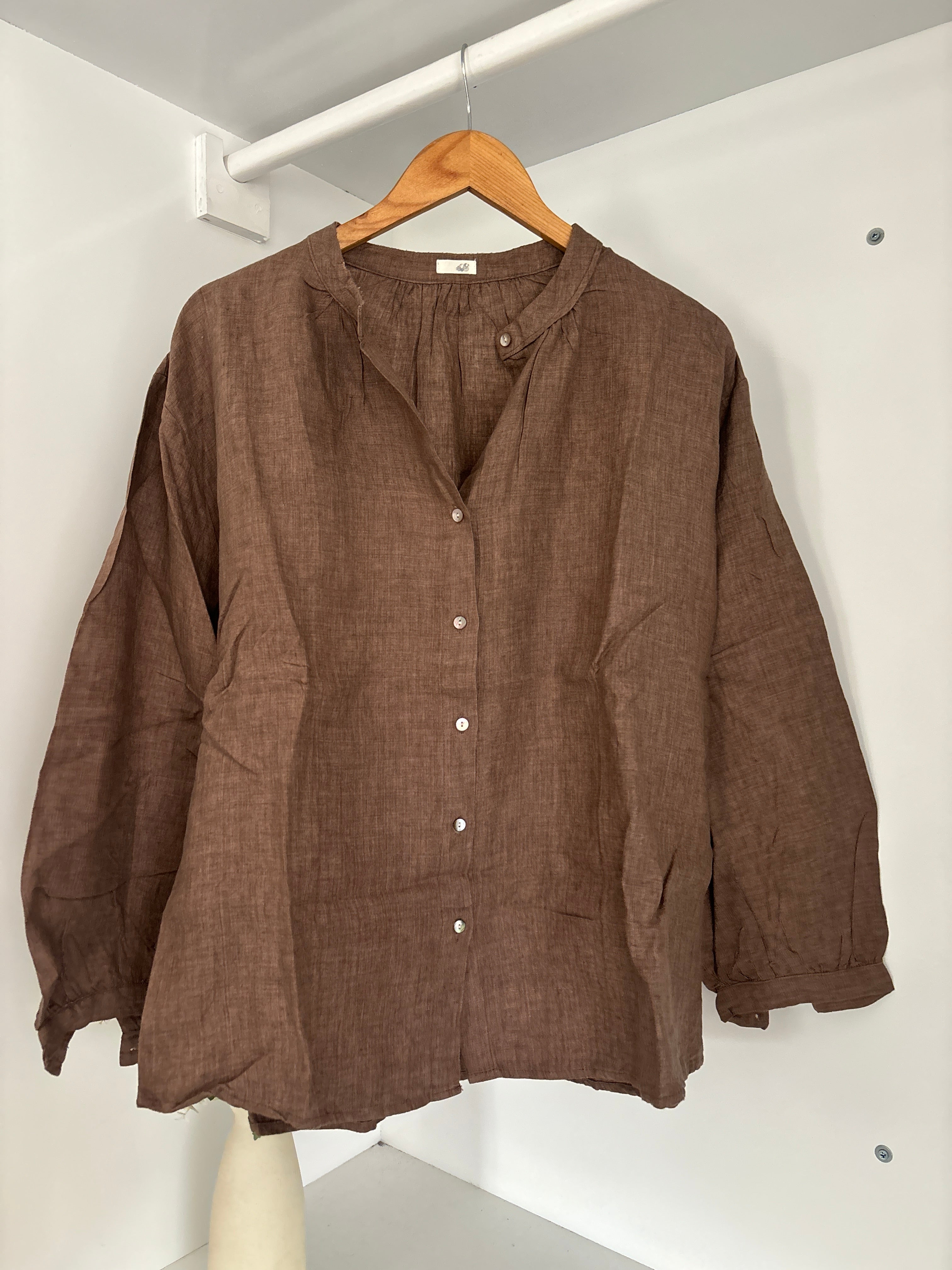 Brown linen shirt