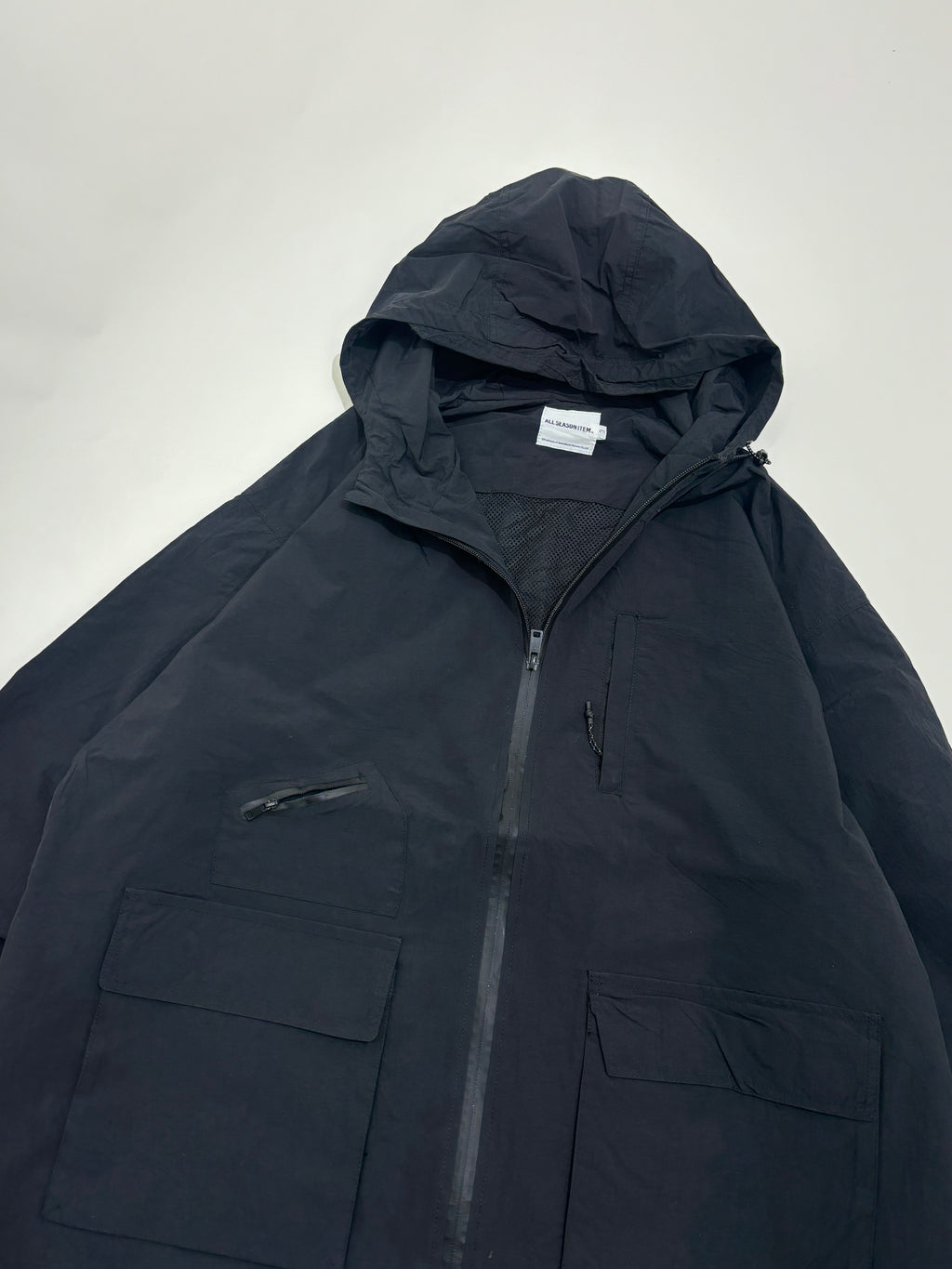 black hooded winter parka-style jacket