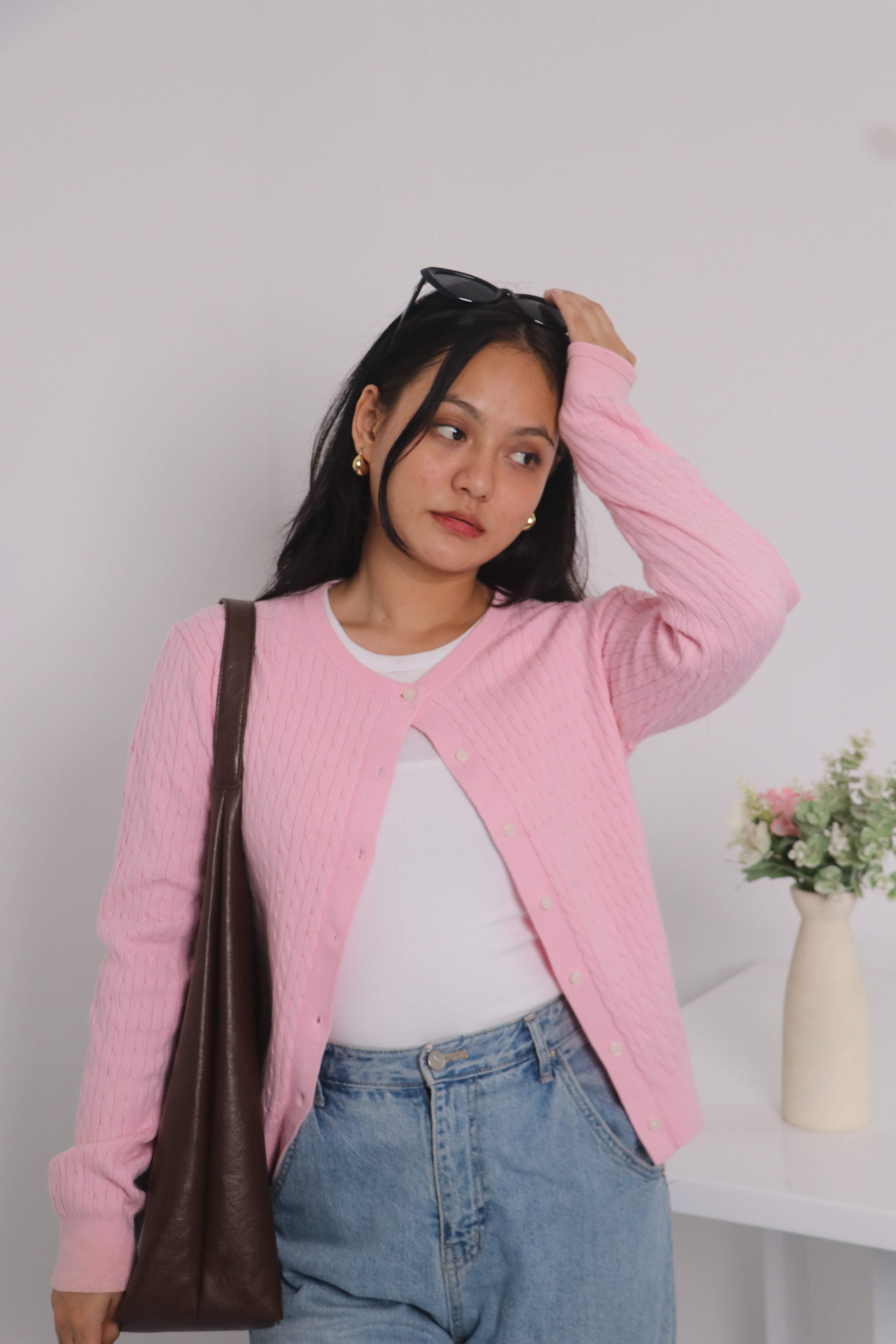 Pink Cardigan.