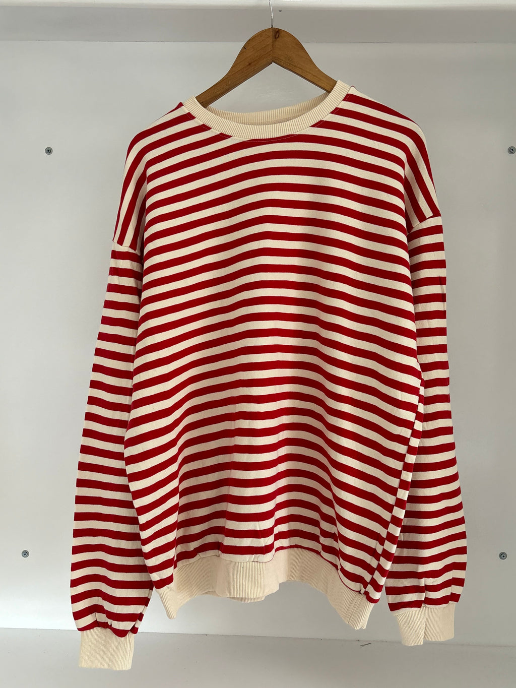Red striped sweatshirt