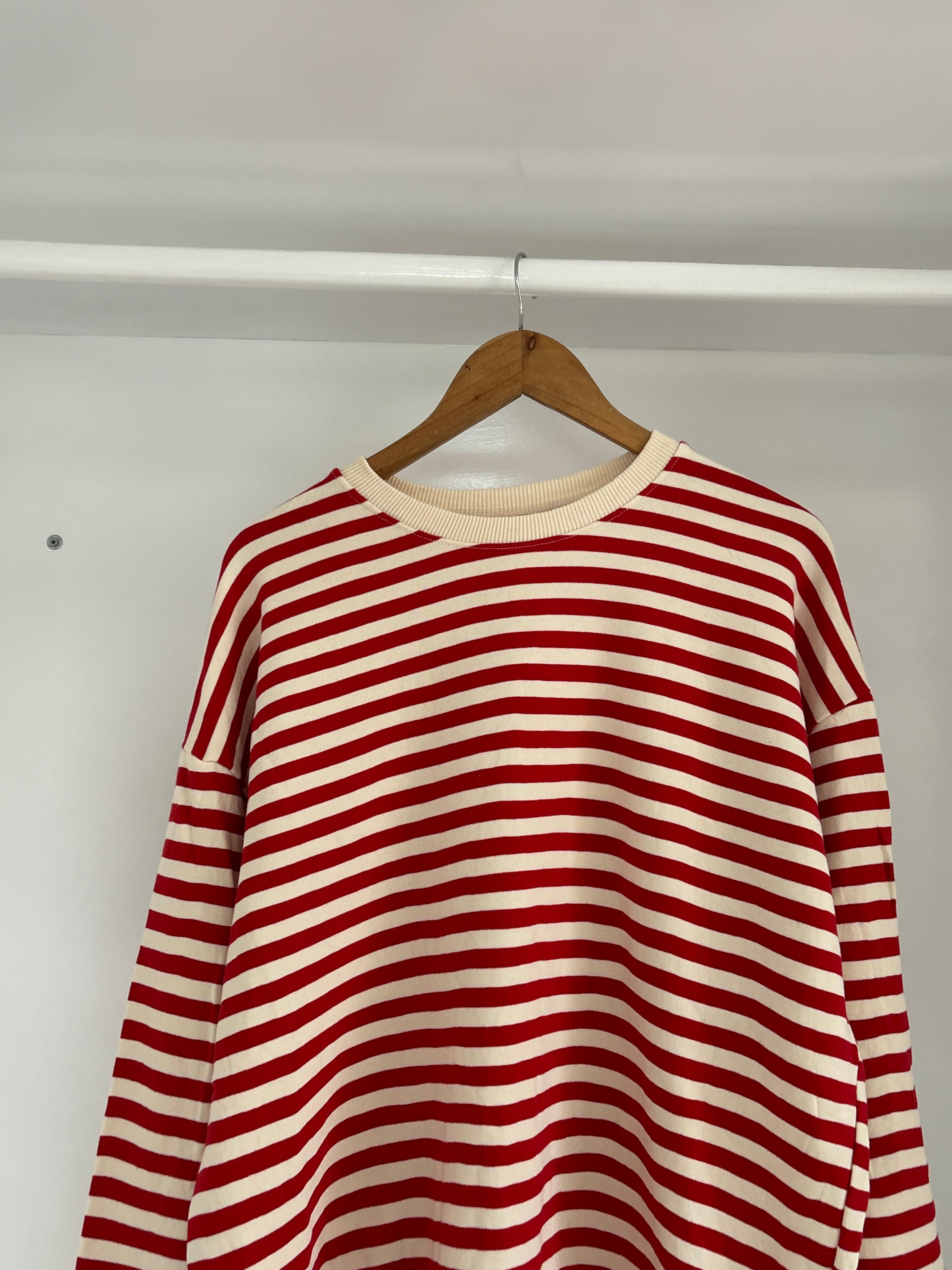 Red striped sweatshirt