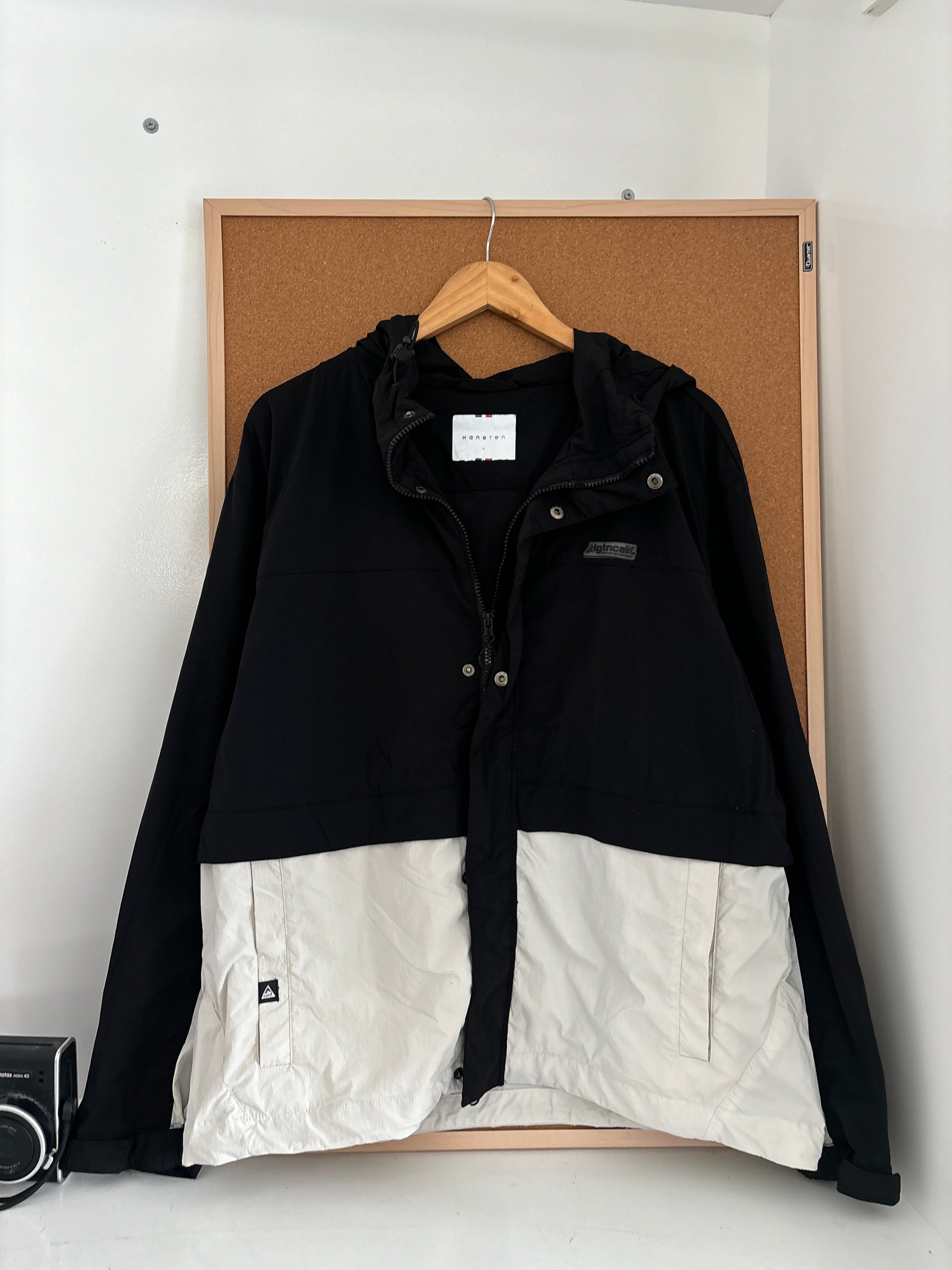 Black & White Outdoor Windbreaker Coat
