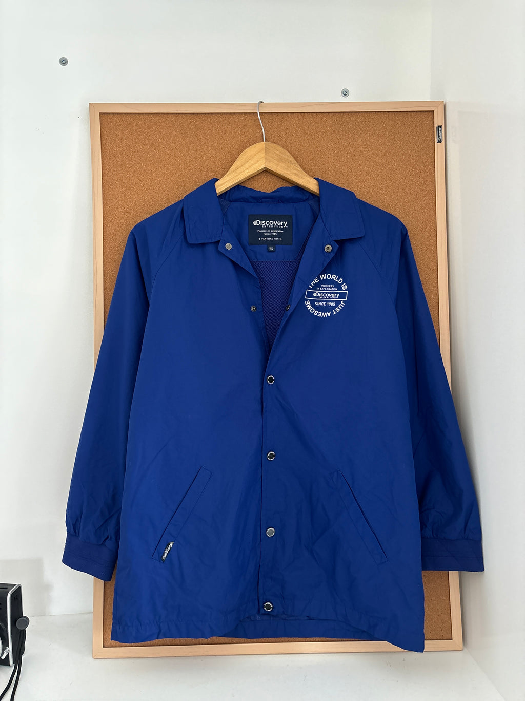 Blue Discovery coach-style jacket