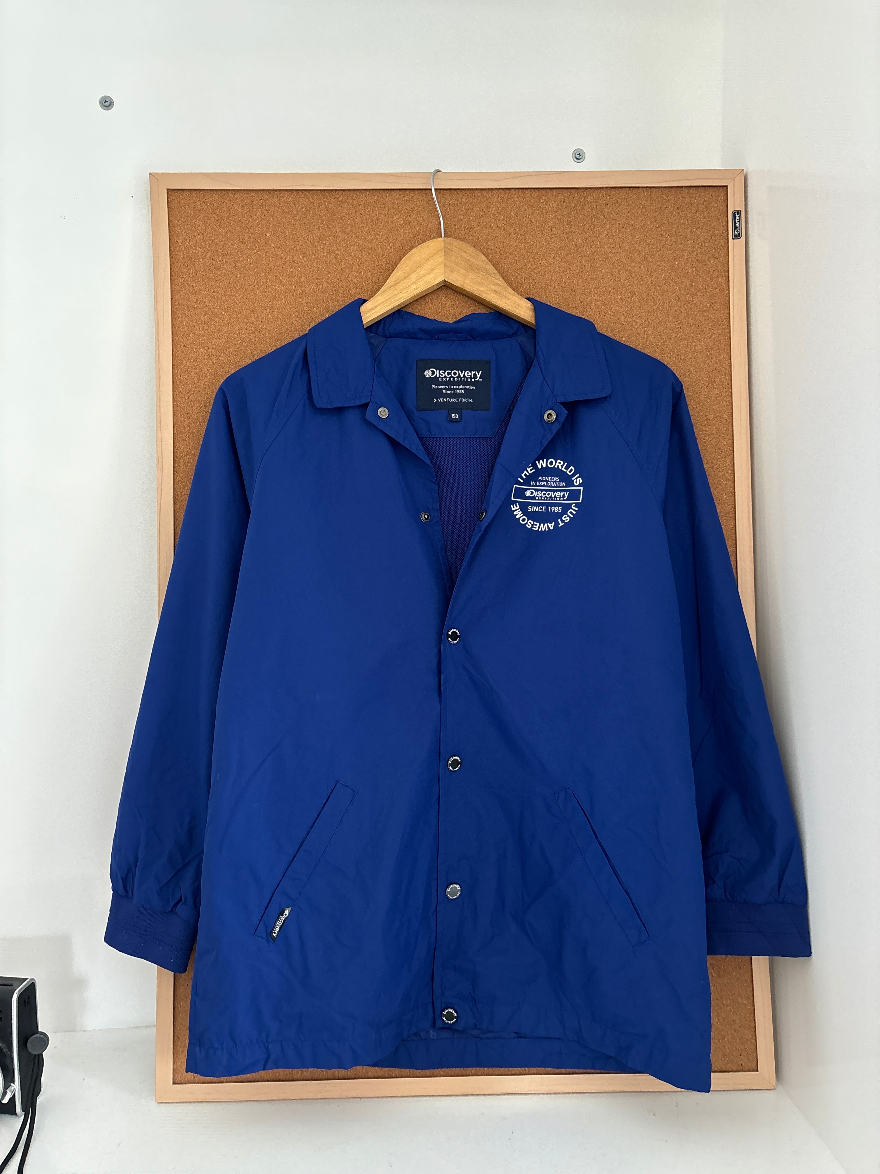 Blue Discovery coach-style jacket