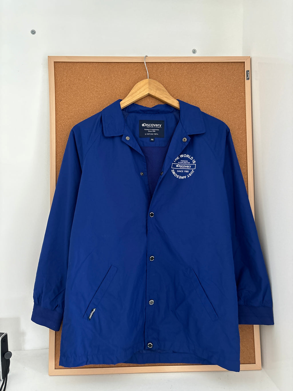 Blue Discovery coach-style jacket