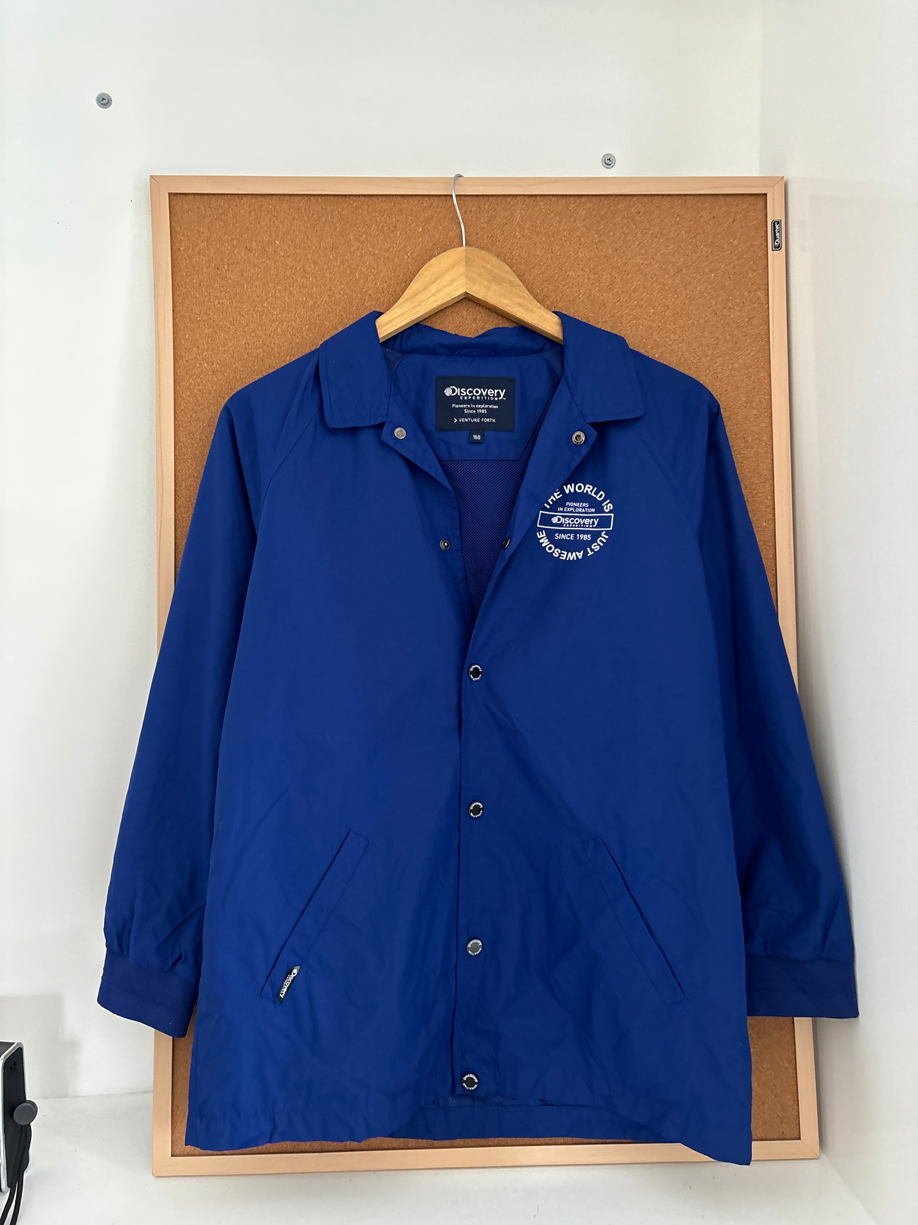 Blue Discovery coach-style jacket
