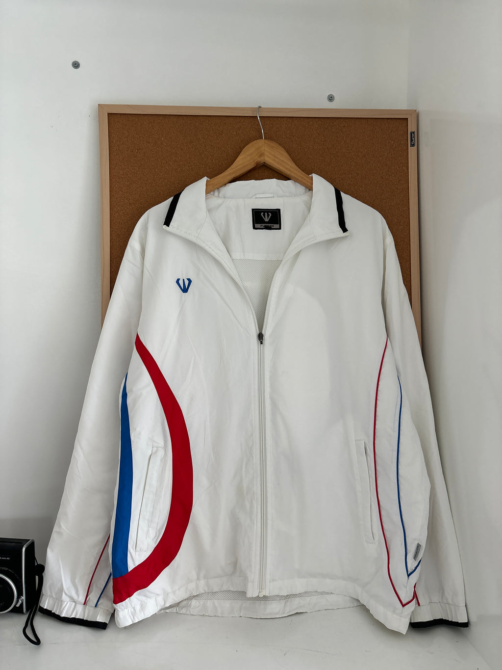 Retro streetwear-inspired tennis jacket