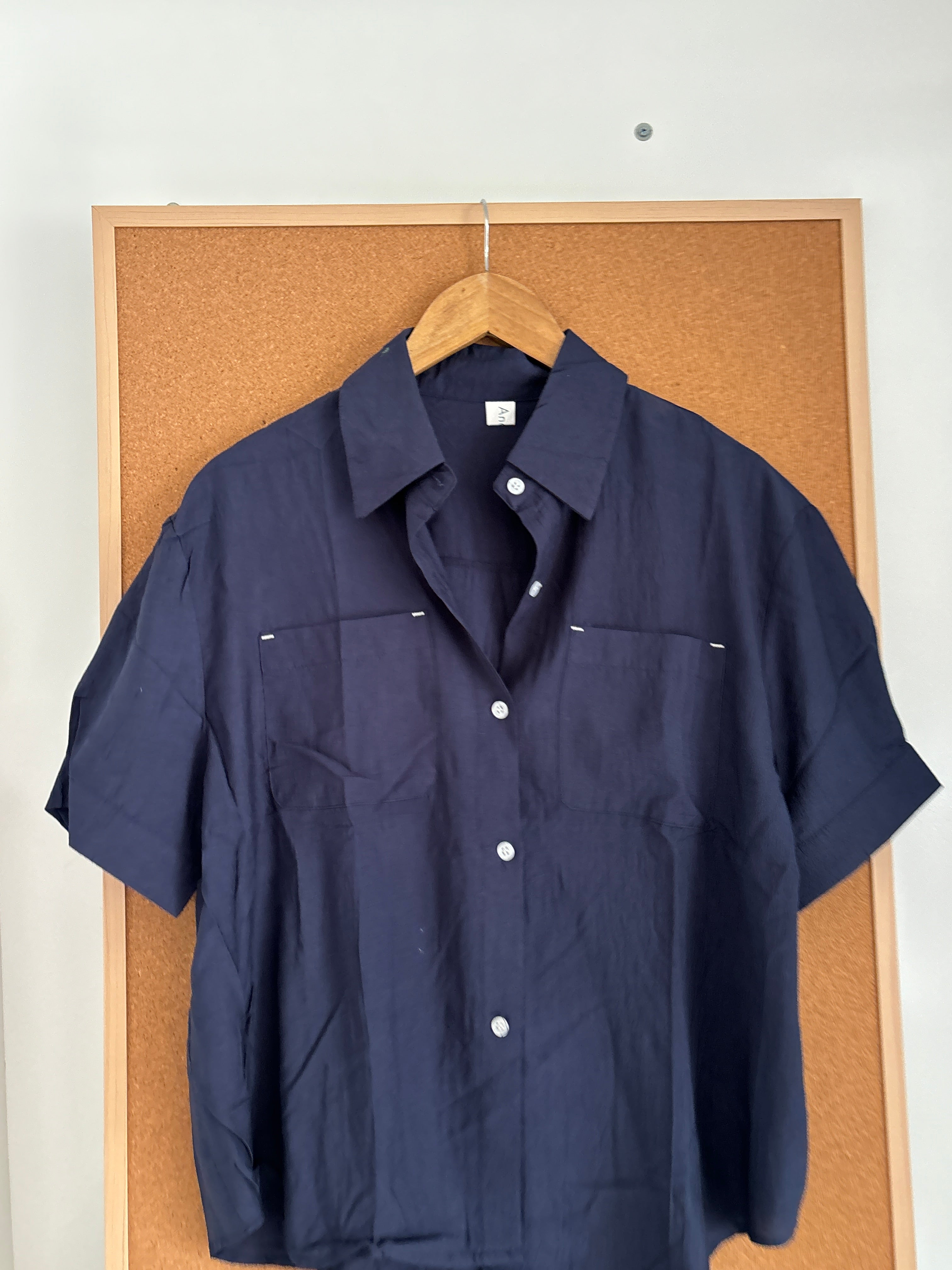 Half blue shirt
