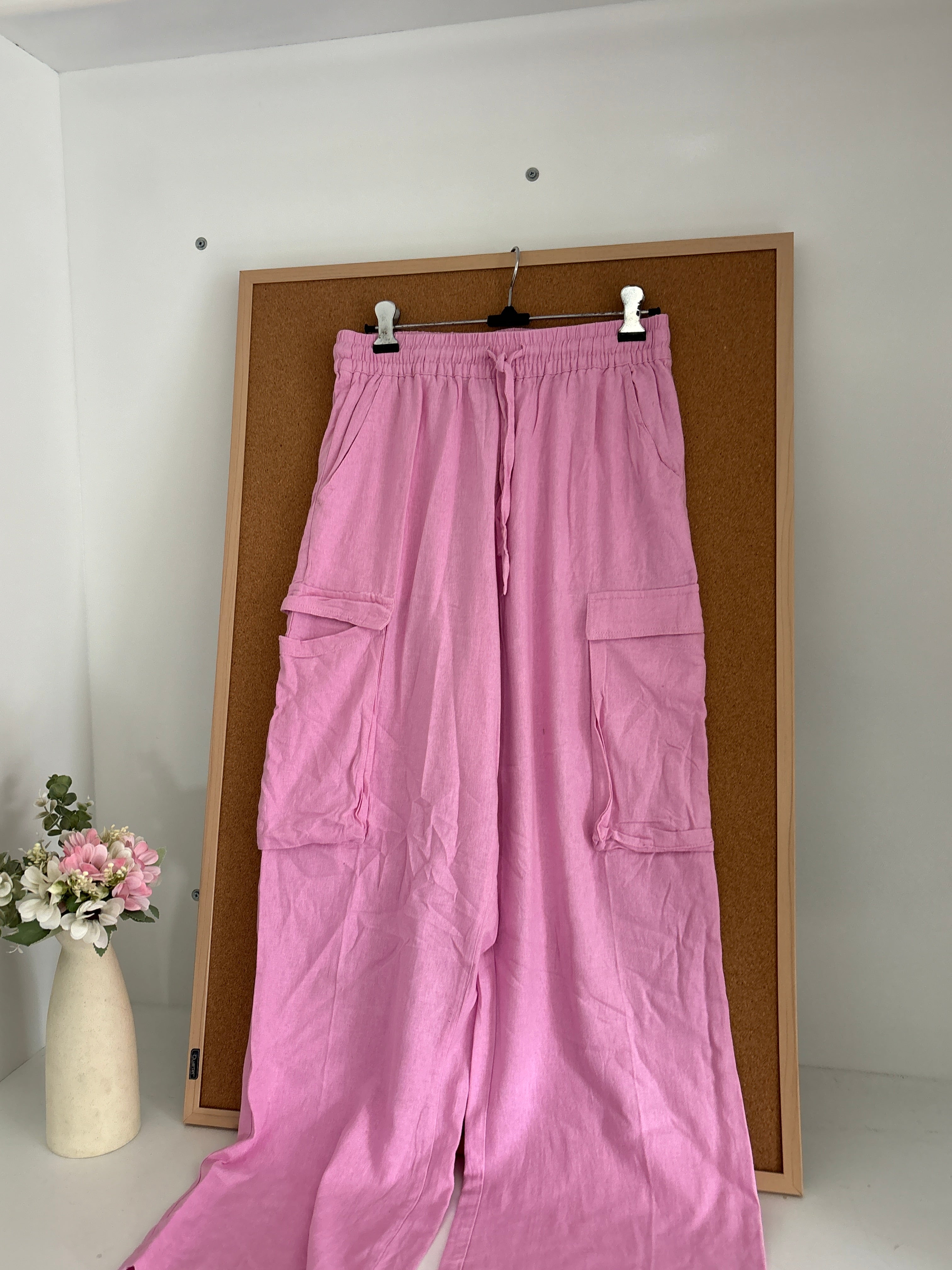 Pink linen  trousers