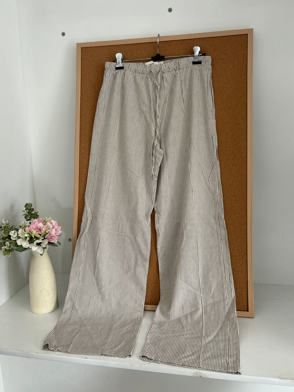 Striped cotton trouser