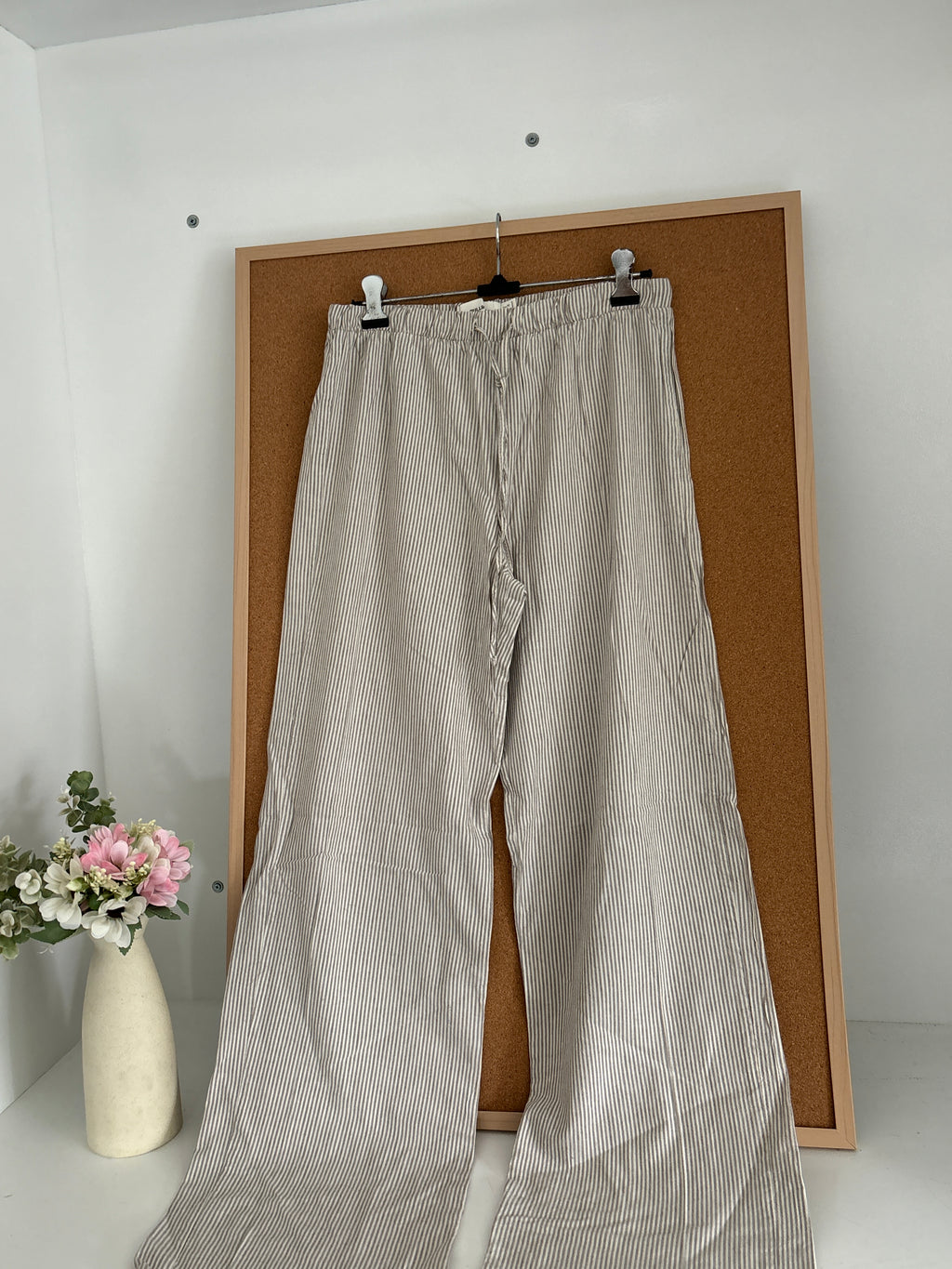 Striped cotton trouser