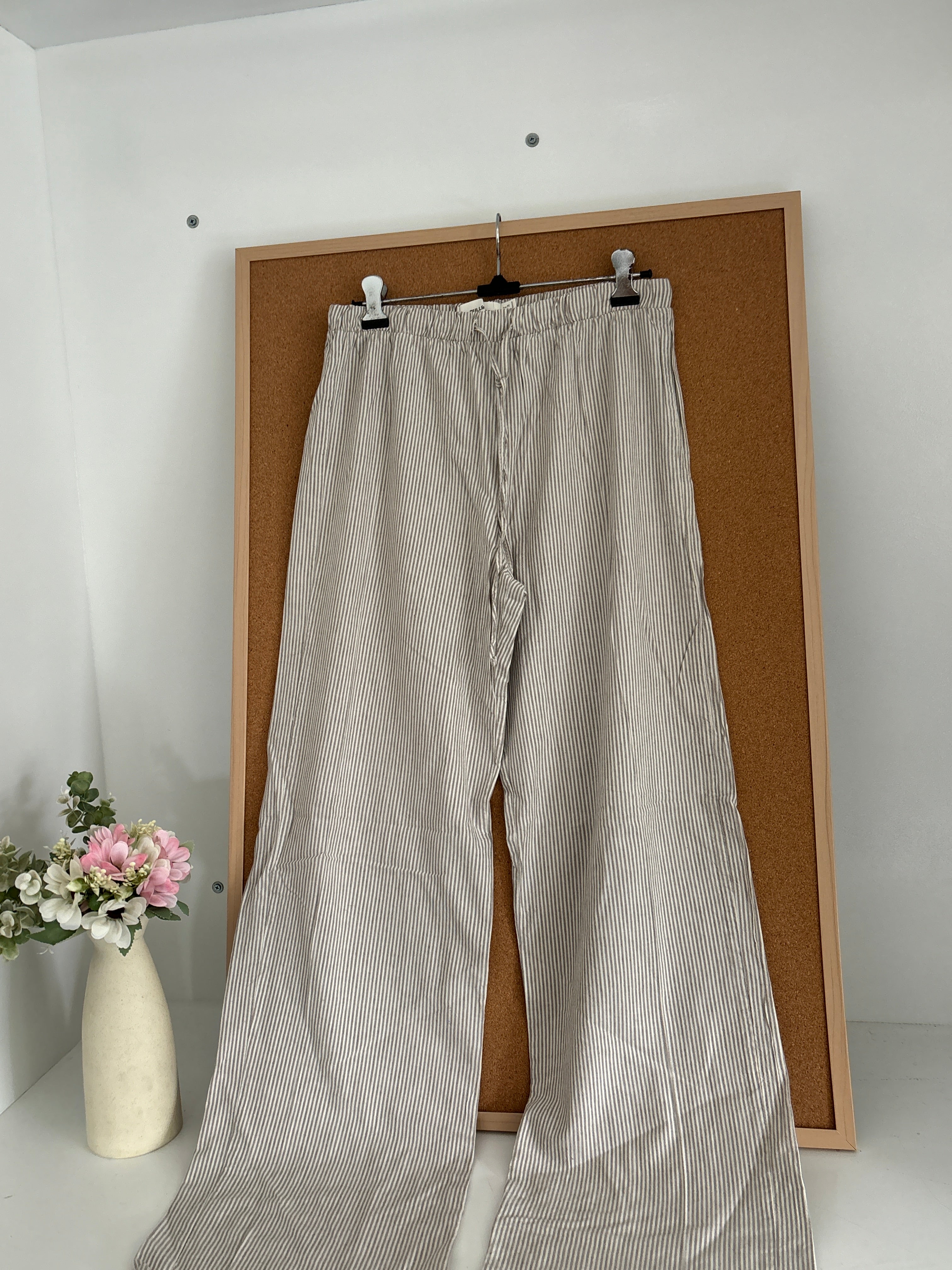 Striped cotton trouser
